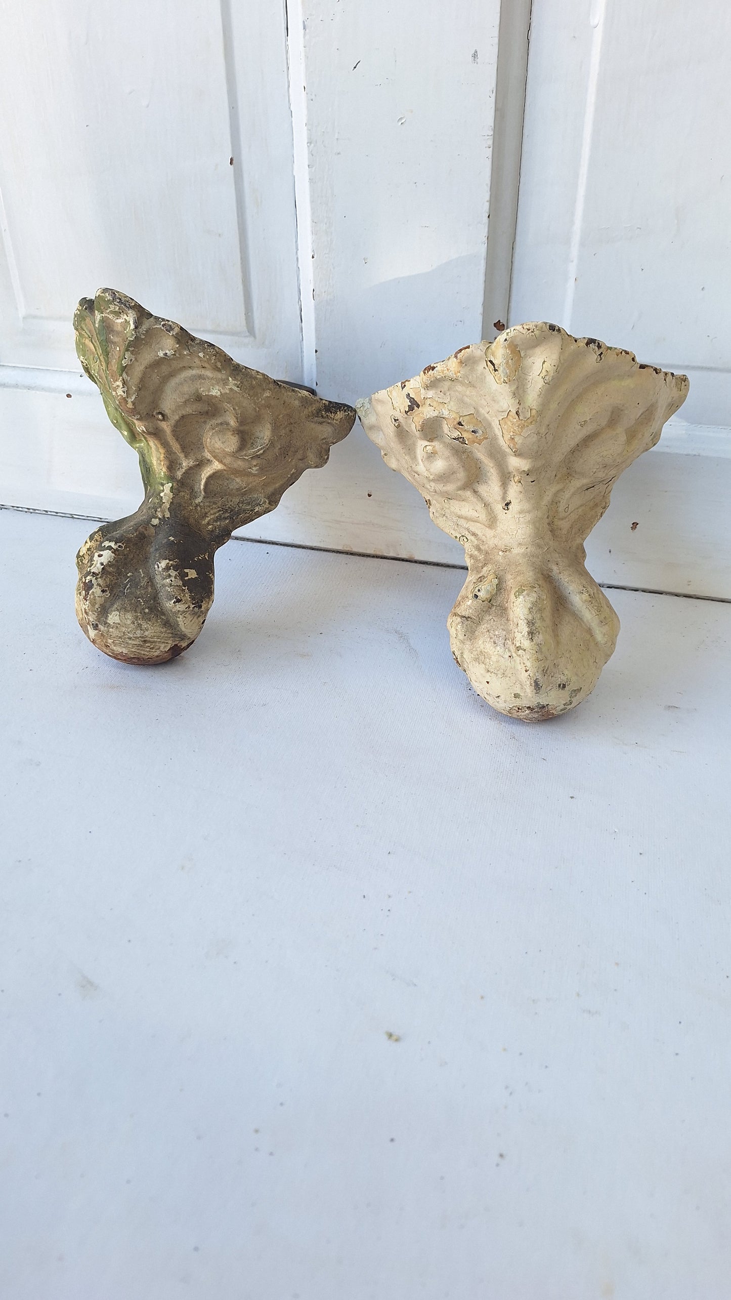 Antique Cast Iron Tub Feet, Pair of Ball and Claw Tub Feet, Claw Foot Tub #101903