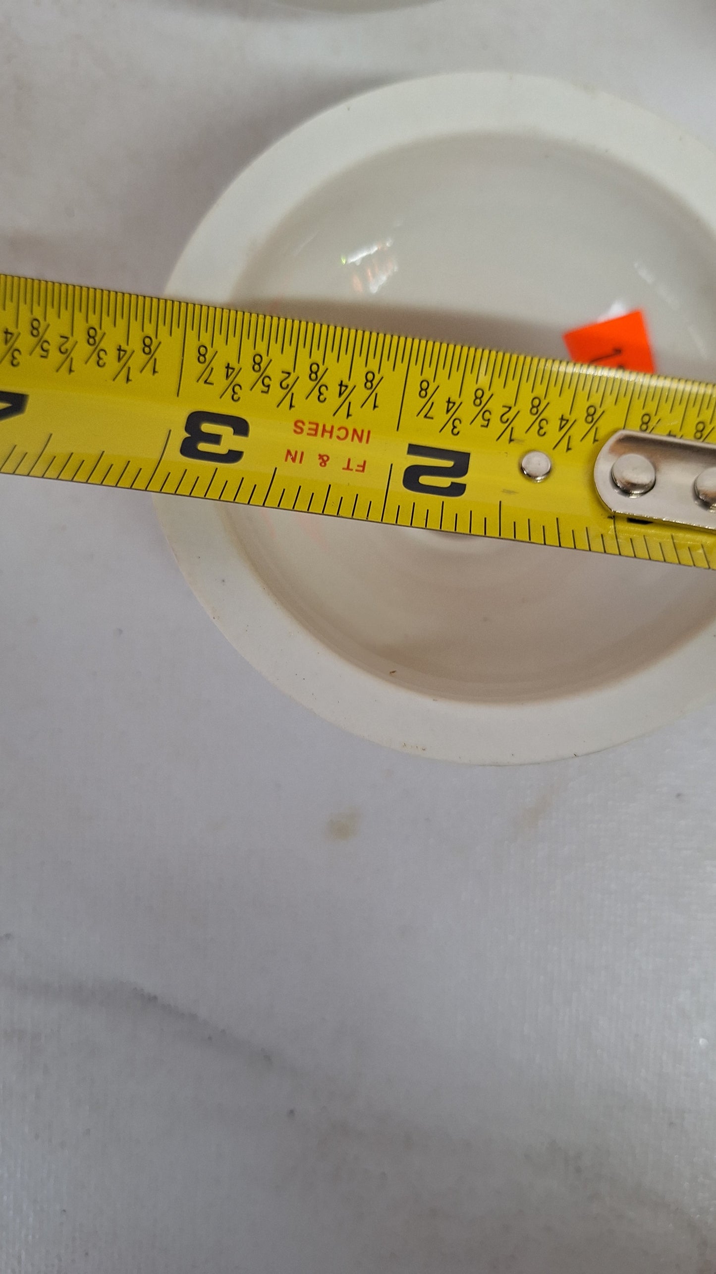 One Vintage Shower Valve or Faucet Escutcheon, Mixer Valve, Hot Cold Warm, Porcelain Collar for Sink or Bath, Vintage Plumbing 111407