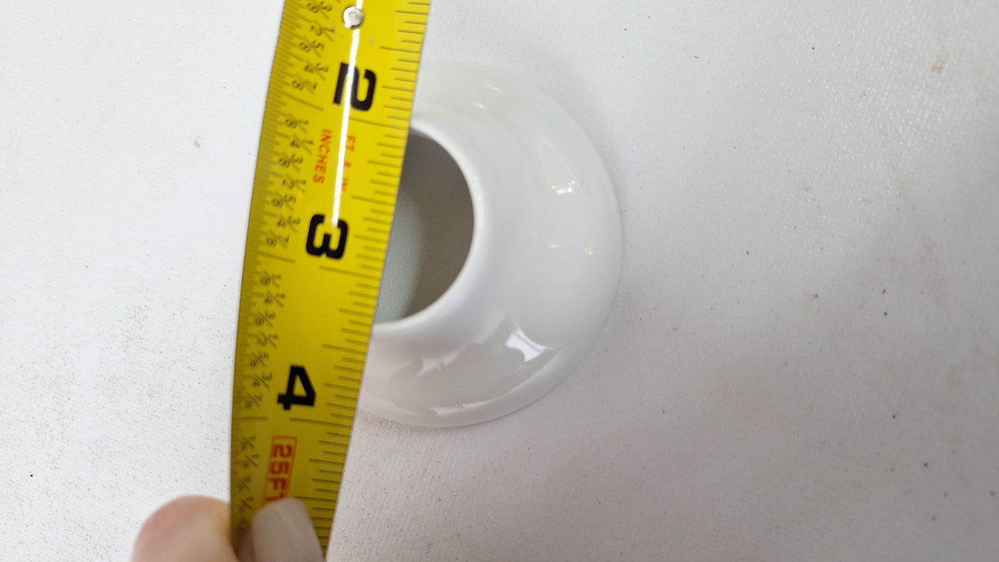 Pair Vintage Porcelain Sink or Shower Faucet Escutcheons, White Porcelain Rings Collars for Sink or Bath, Vintage Porcelain Plumbing 111409