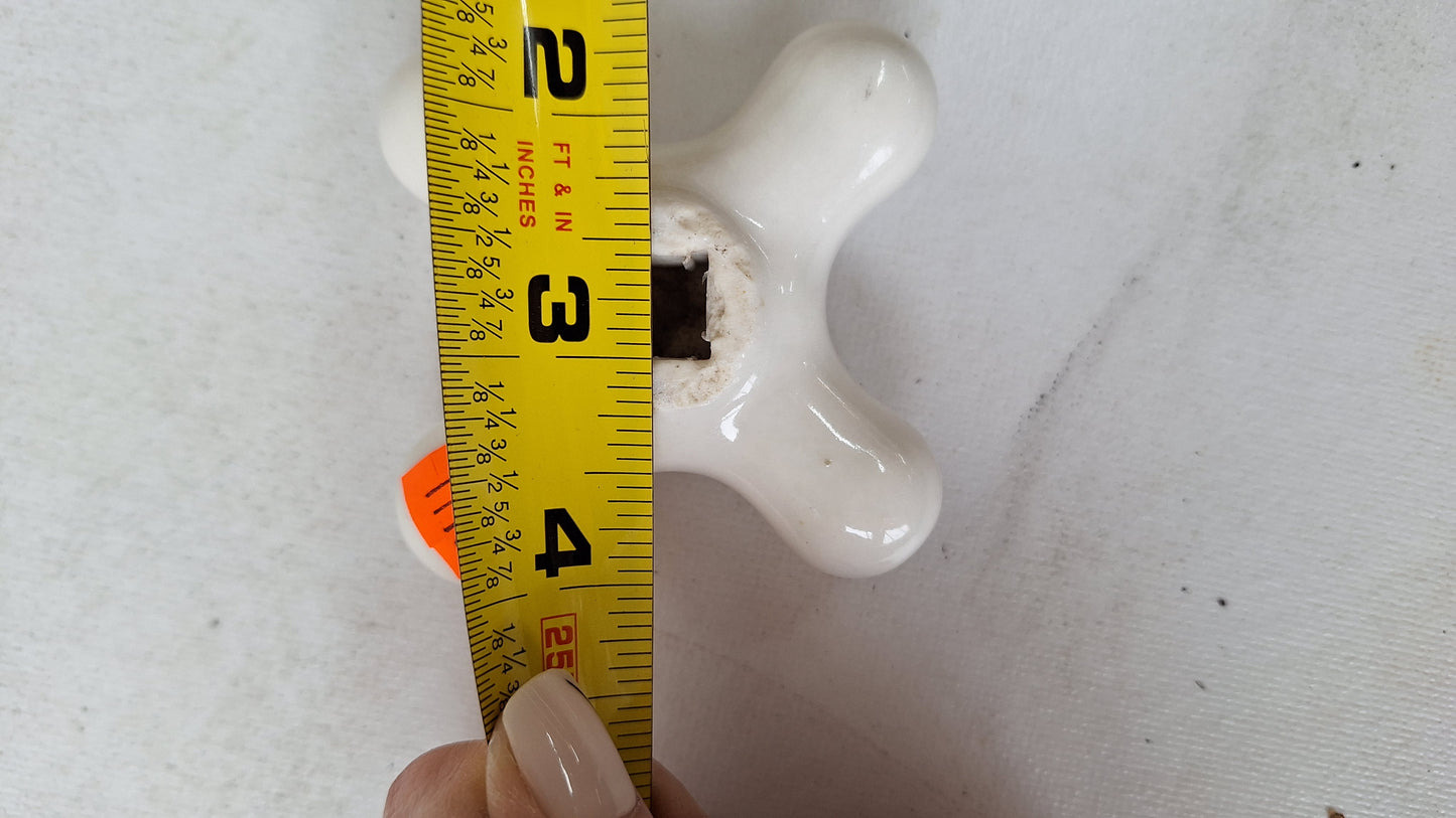 Hot and Cold Set Cross Handle Antique Porcelain Sink or Bathroom Handle, Sink Faucet Handle, Porcelain White Cross Knobs 111604