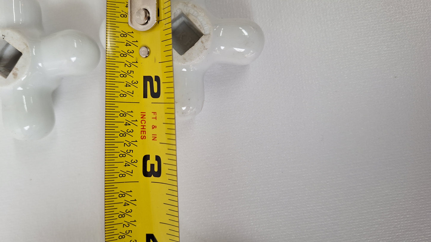 Hot and Cold Set Cross Handle Antique Porcelain Sink or Bathroom Handle, Sink Faucet Handle, Porcelain White Cross Knobs 111604