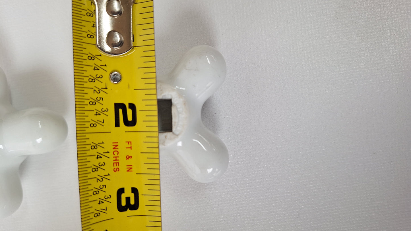 Hot and Cold Set Cross Handle Antique Porcelain Sink or Bathroom Handle, Sink Faucet Handle, Porcelain White Cross Knobs 111604