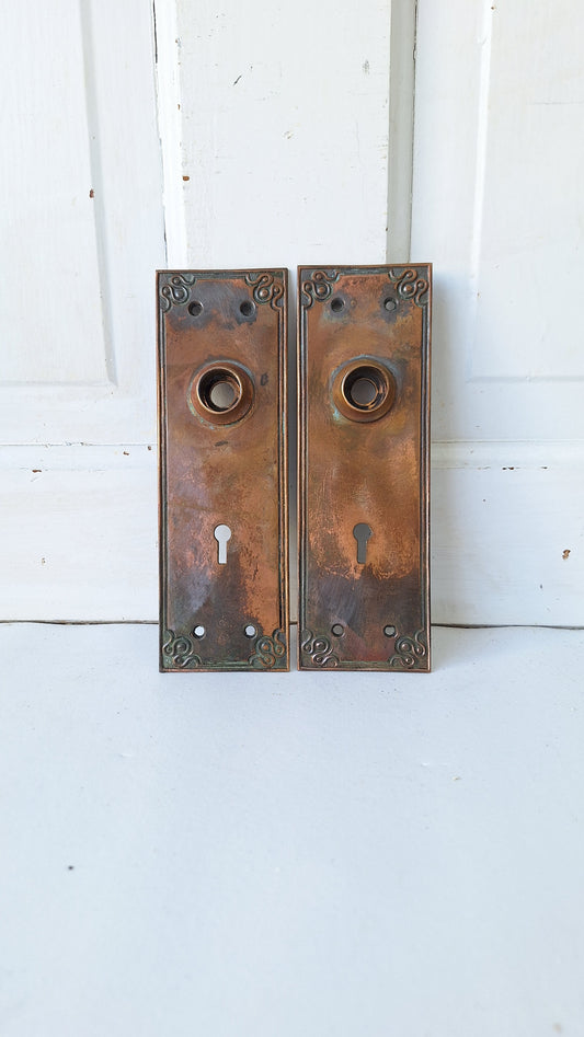 Fancy Door Plates, Salvaged Hardware, Ornate Escutcheons, Knob Back Plates 020402