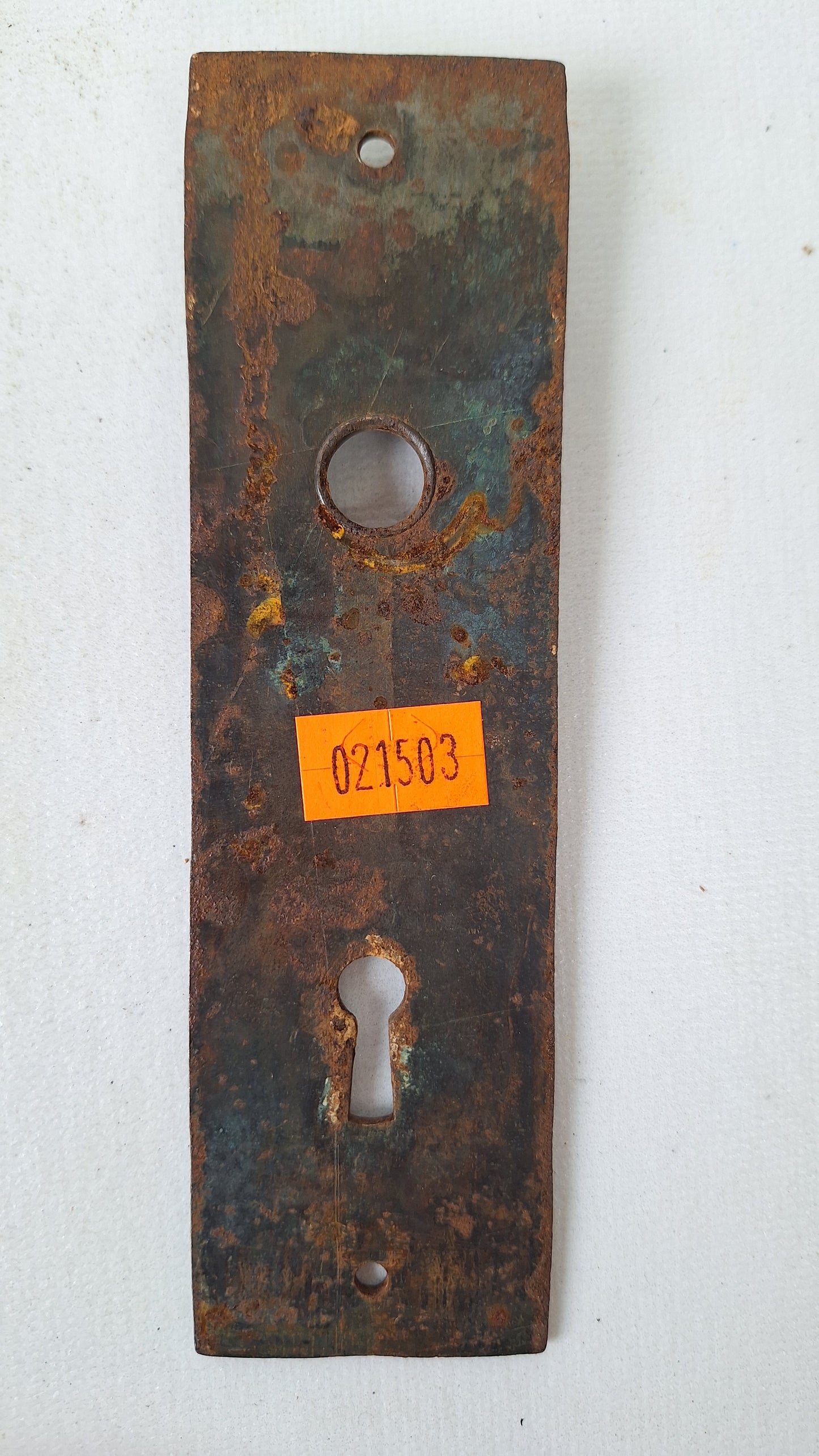 One Eastlake Ceylon Back Plate, Antique Escutcheon, Ornate Iron Door Hardware 021503