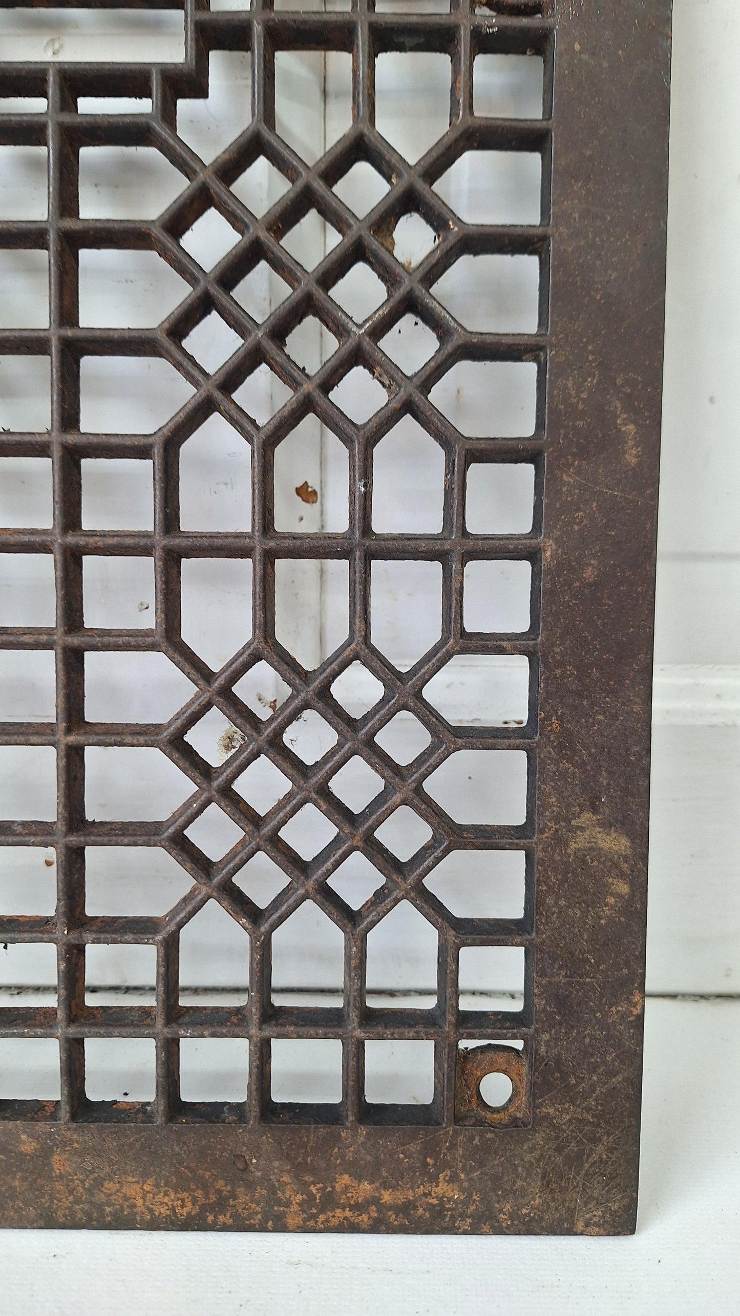 Cast Iron 10 x 12 Antique Ornate Pattern Vent Cover, Floor Register Cover #021504