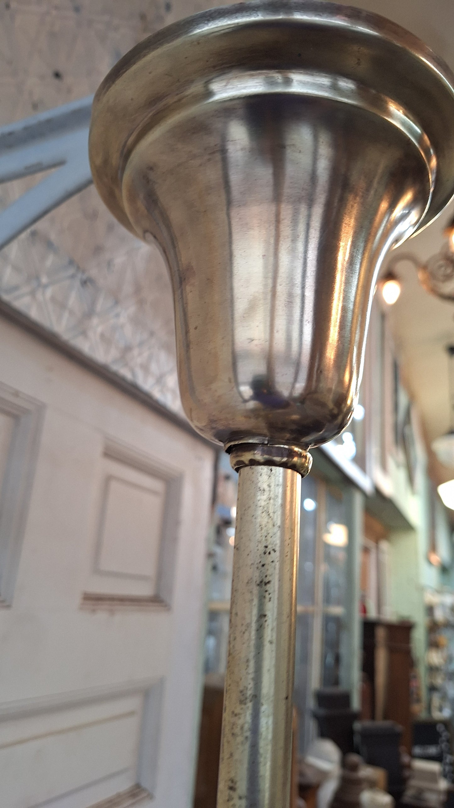 Early Electric Antique Chandelier, Victorian Era Brass Chandelier Light 021505