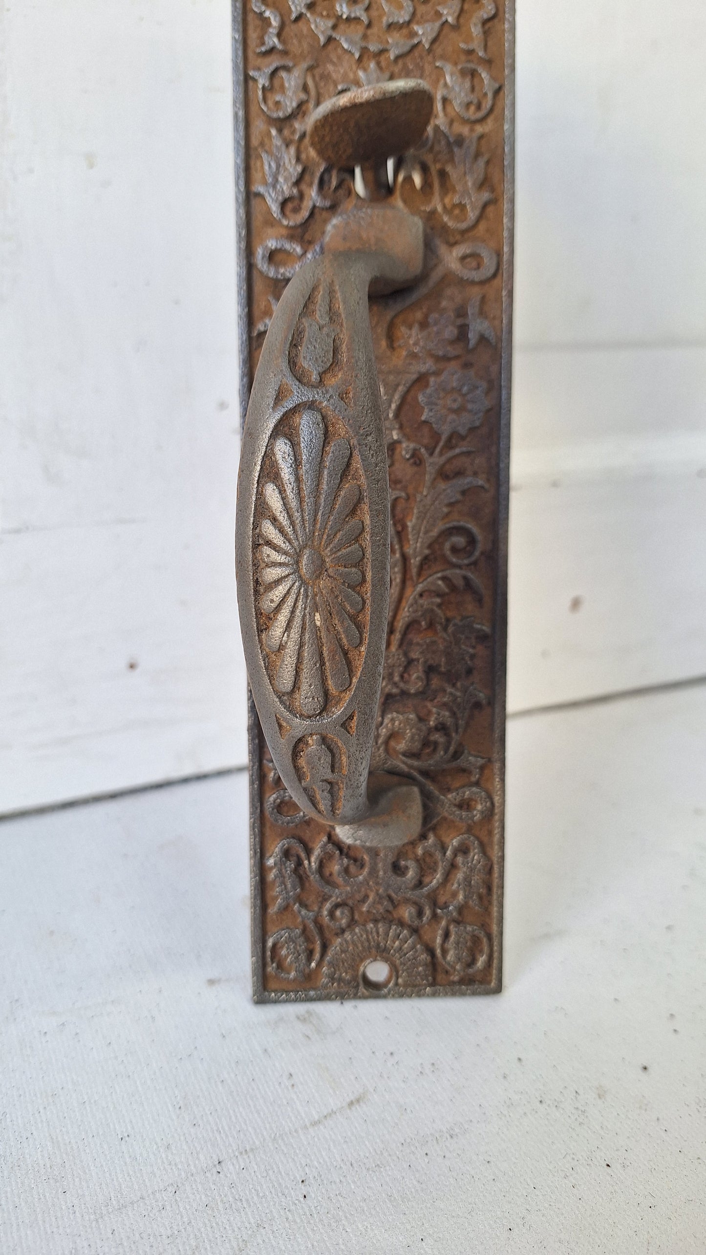 Eastlake Cast Iron Commercial Door Pull, Antique Door Pull, Storefront Door Hardware 022702