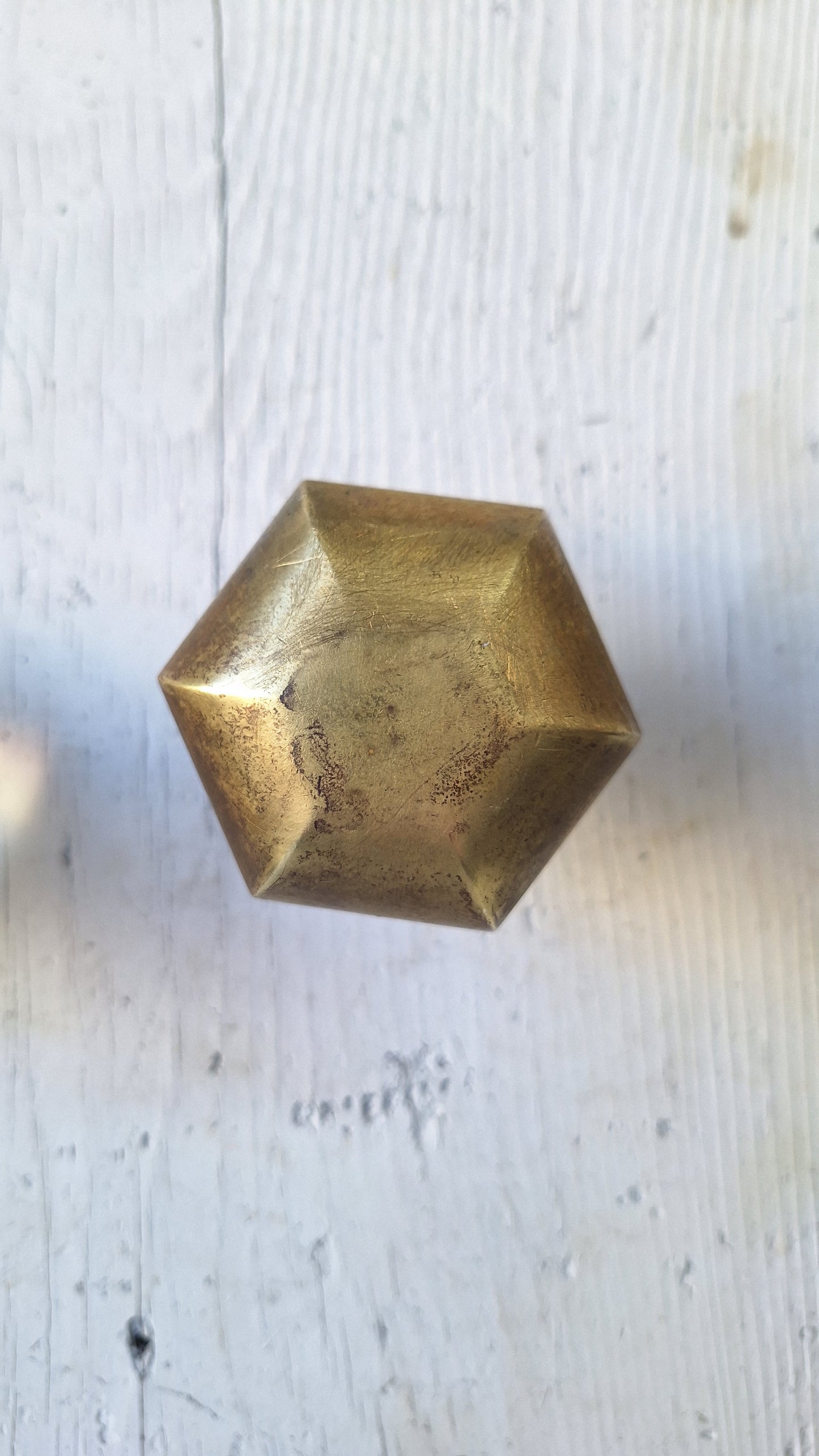 Antique Glass Knobs, Hexagon Knob, Octagonal Knobs, Art Deco Door Knob, Hexagonal Brass, Cut Glass Knobs, Vintage Glass Knobs 022704