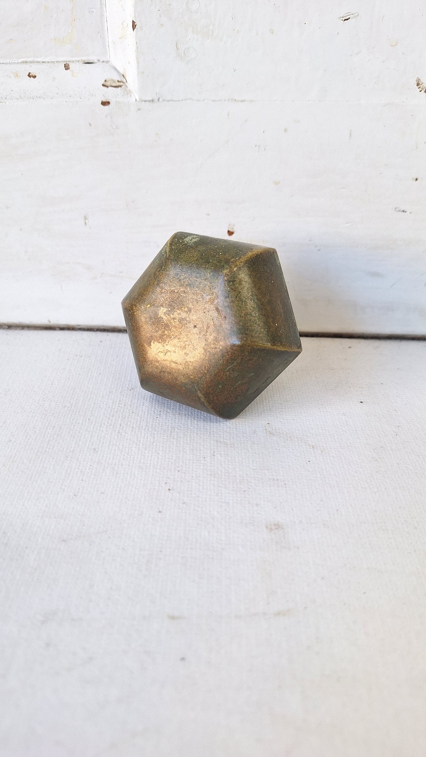 Solid Bronze Hexagon Doorknob, Bronze Door Knob, Antique Door Knob Victorian Era 022707
