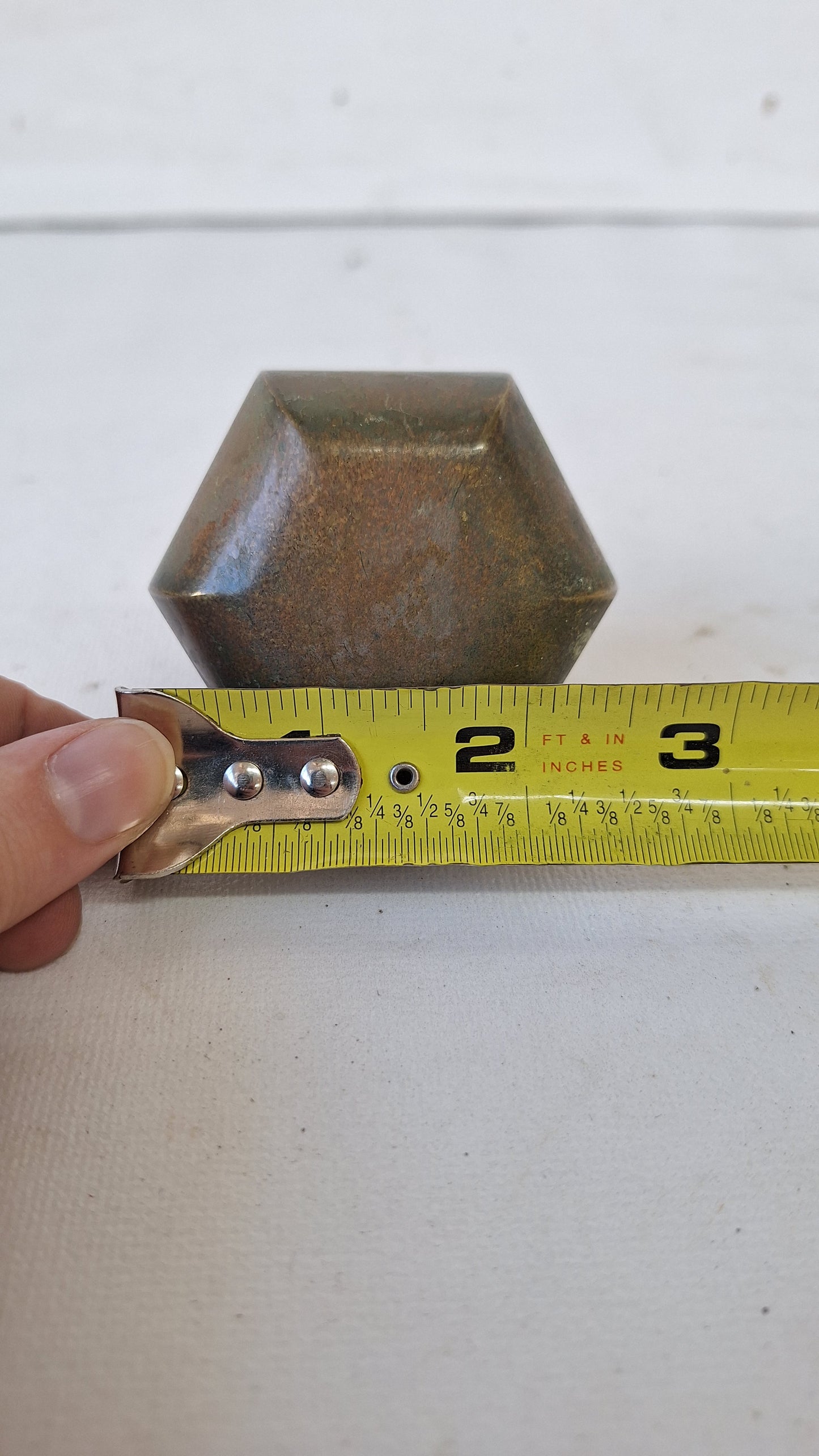 Solid Bronze Hexagon Doorknob, Bronze Door Knob, Antique Door Knob Victorian Era 022707