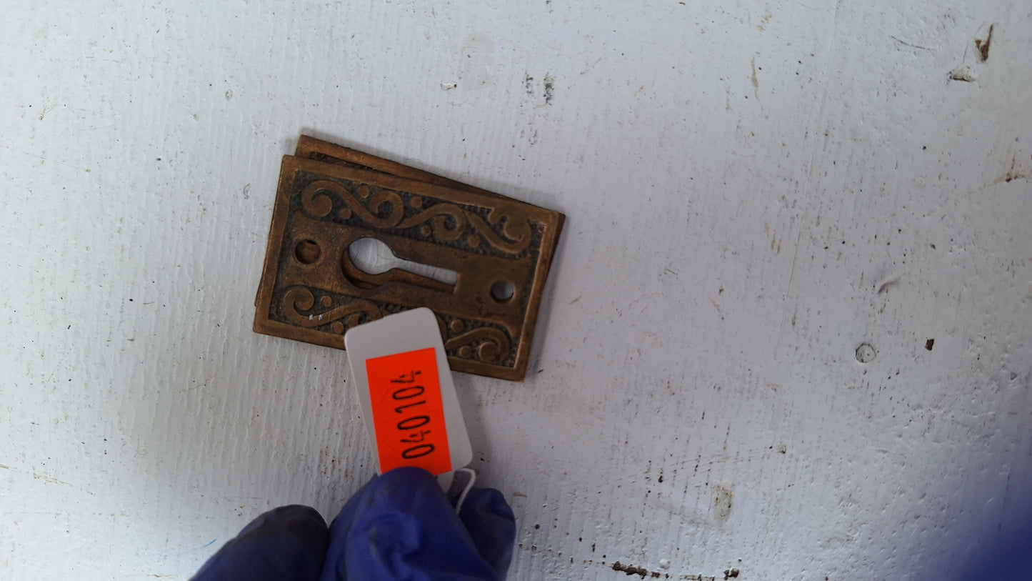 Antique Bronze Keyhole Cover Plates, Ornate Escutcheon Iron Key Plate Key Hole Cover Eastlake Key Plate 040104