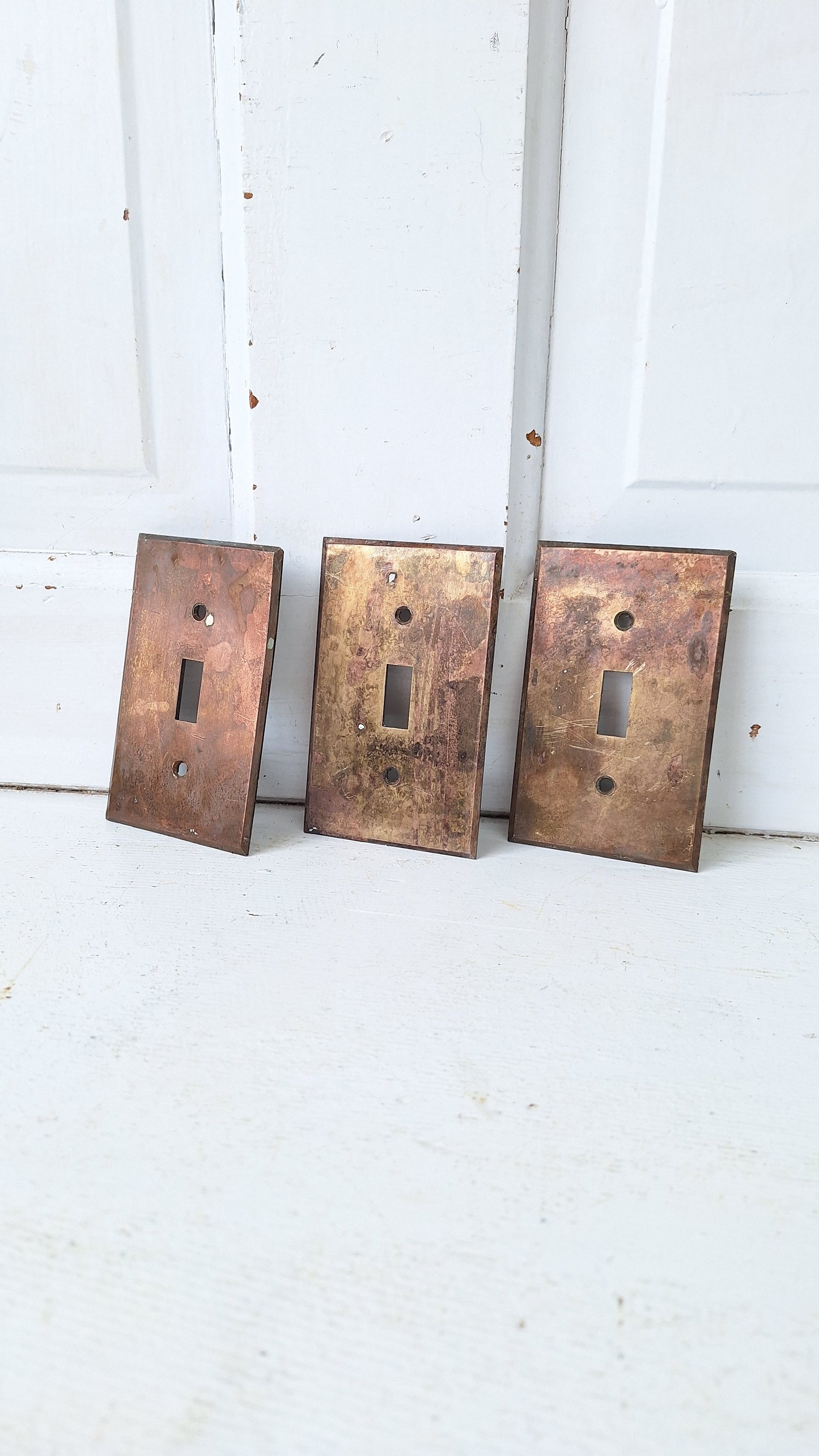 One Vintage Cast Brass Switch Plate Cover, Brass Light Switch Cover Plate, Harvey Hubbell 040107