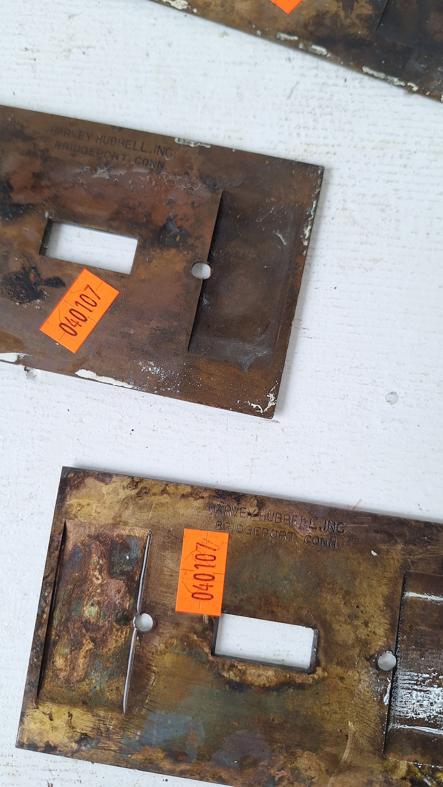 One Vintage Cast Brass Switch Plate Cover, Brass Light Switch Cover Plate, Harvey Hubbell 040107