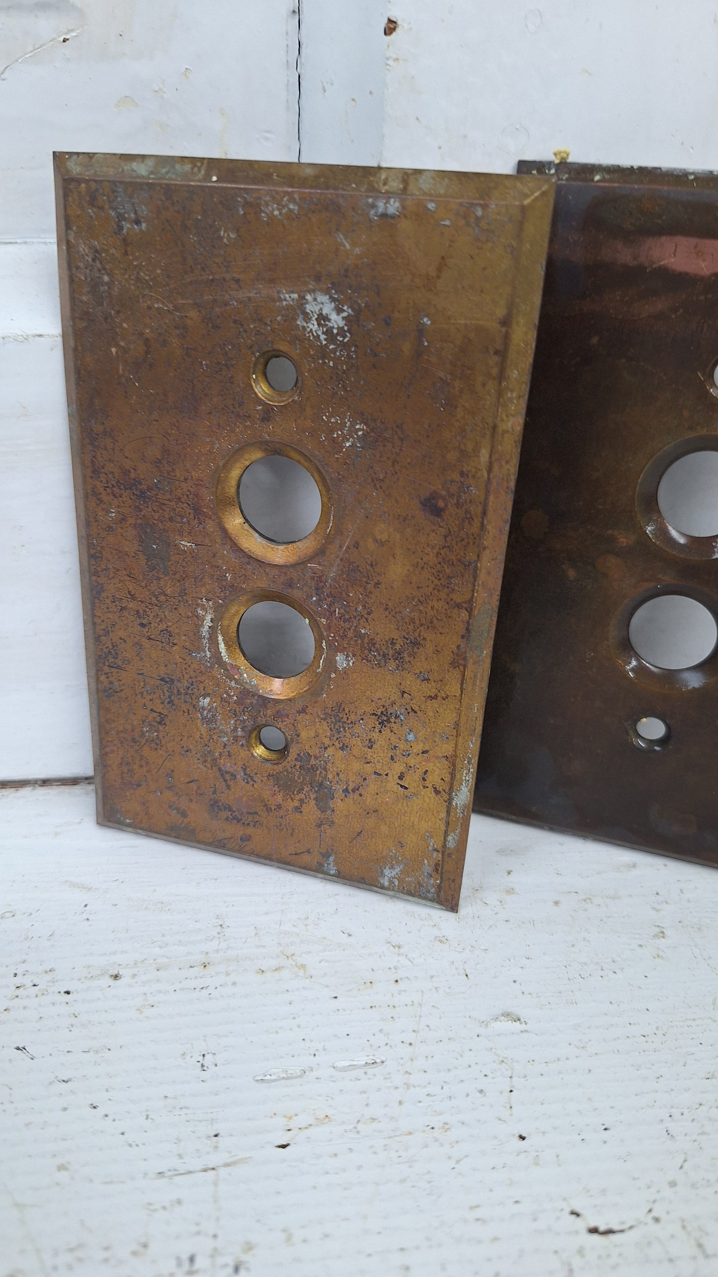 One Vintage Stamped Brass Push Button Switch Plate Cover, Brass Single Push Button Light Switch Cover Plate 040201