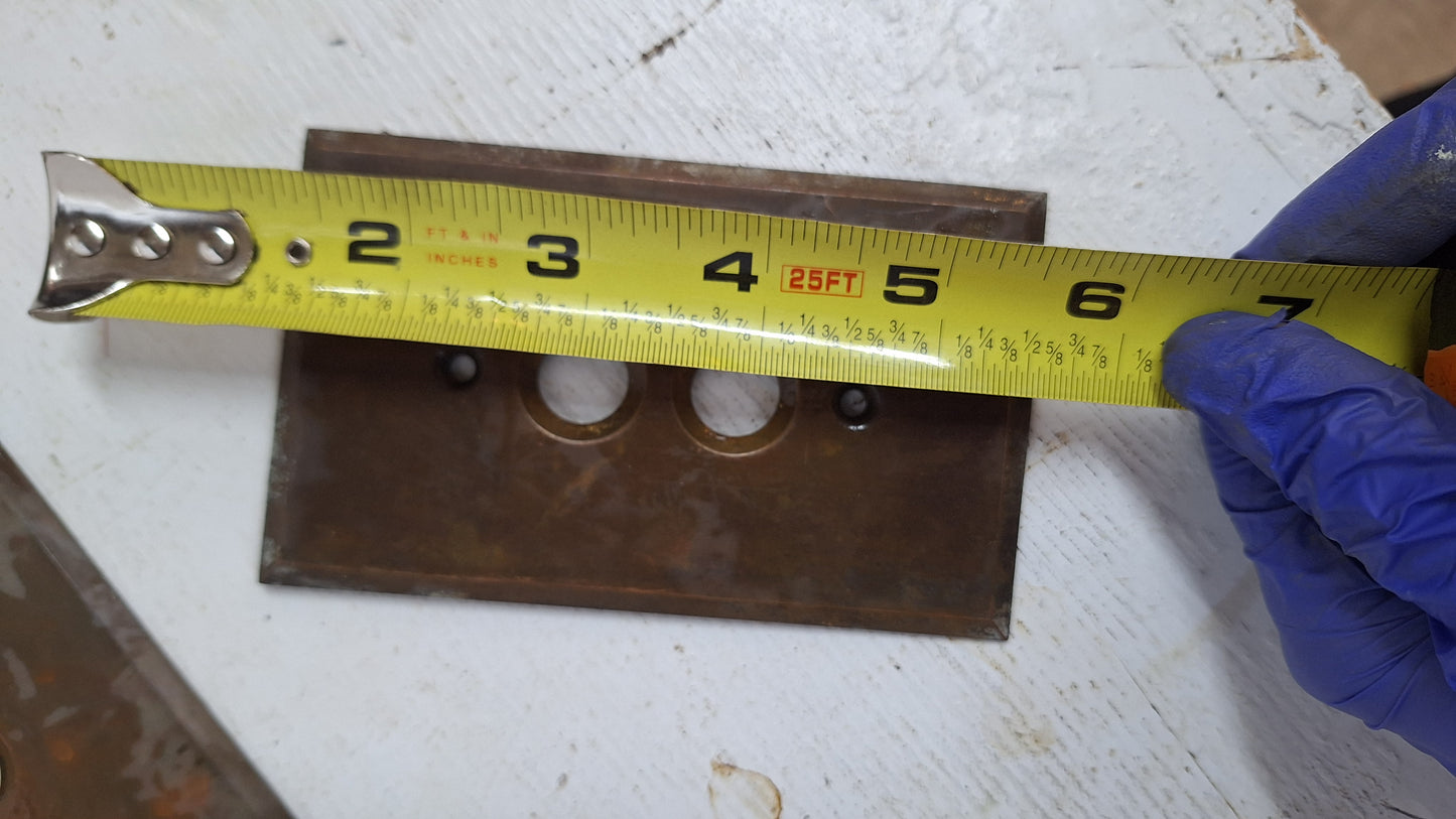 One Vintage Stamped Brass Push Button Switch Plate Cover, Brass Single Push Button Light Switch Cover Plate 040201