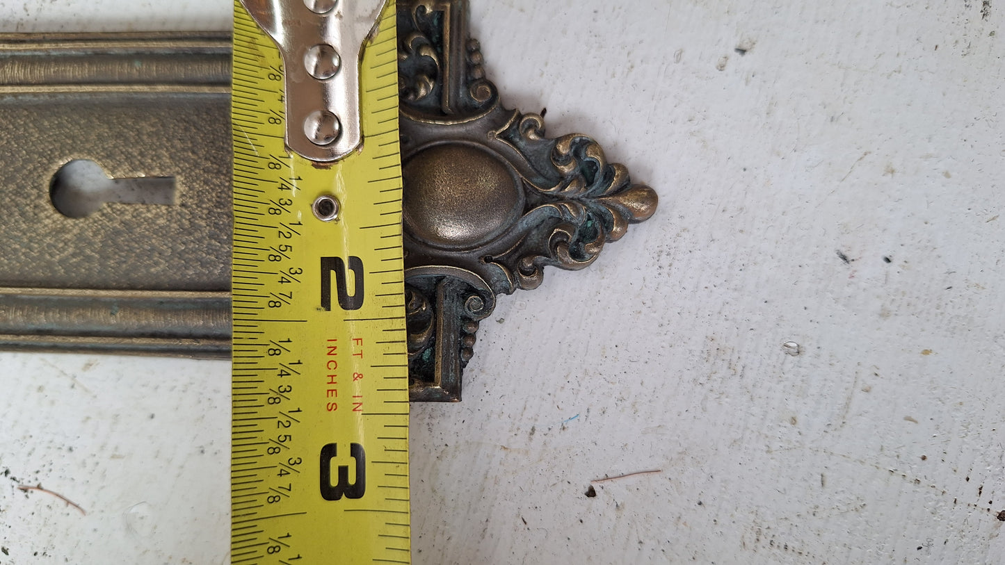 Bronze Reole Hardware Set, Reole Pattern Doorknobs and Backplates, Antique Bronze Door Hardware, Antique Salvage 040308