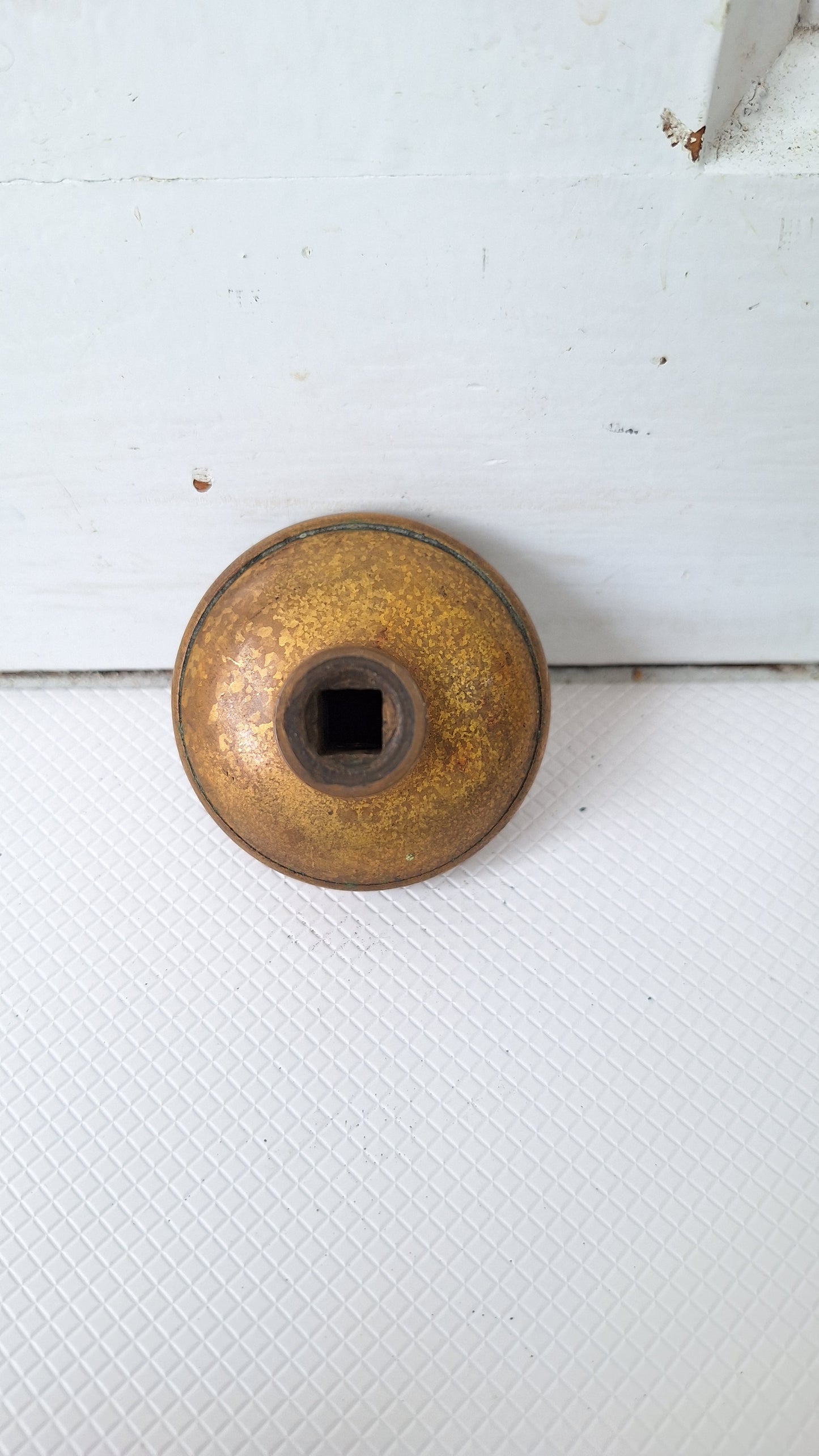 Antique Bronze Doorknob with Interlocking Design, Victorian Era, Fancy Brass Door Knob, Star Center Antique Door Handle 040509
