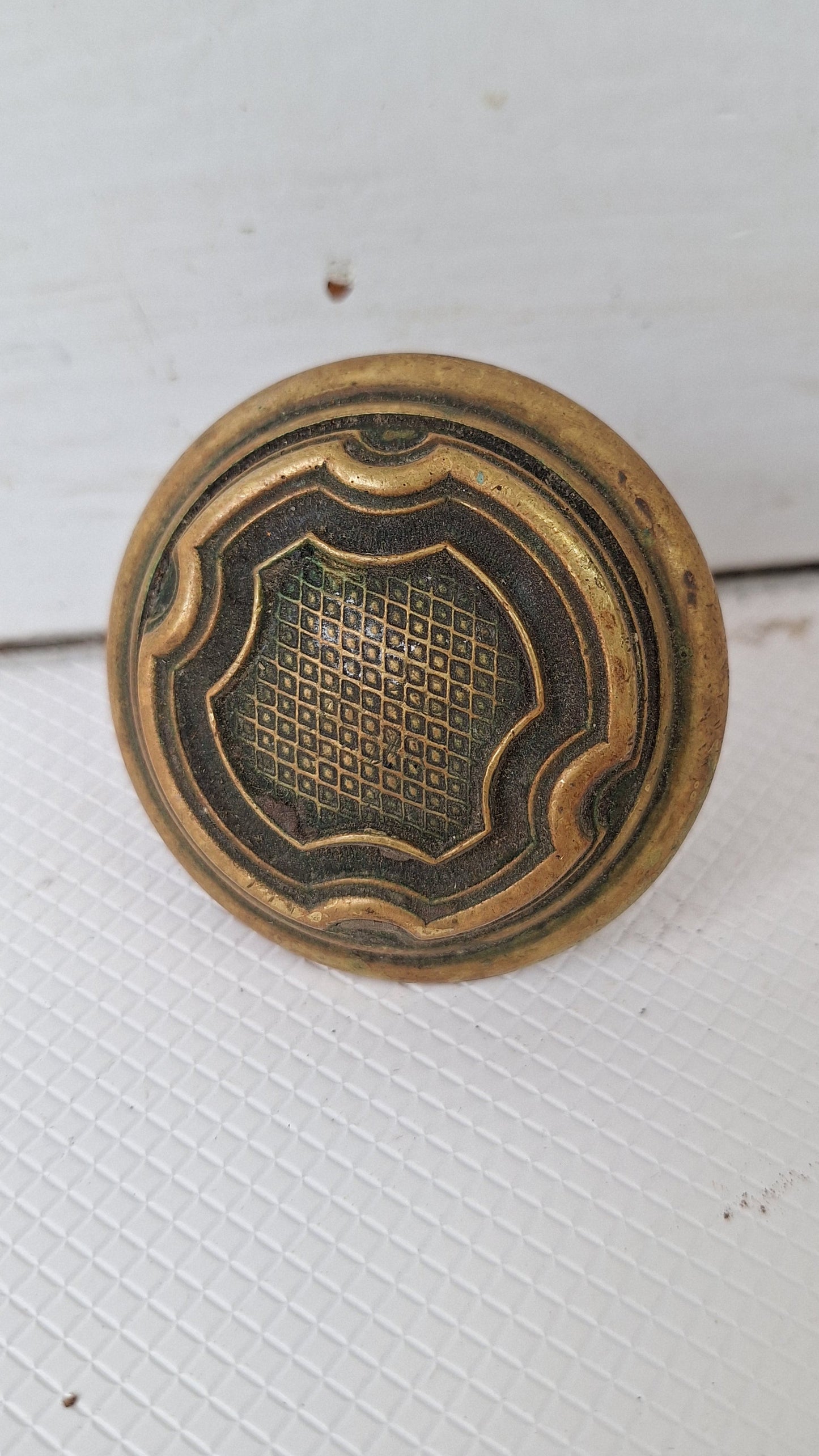 Racine Pattern Doorknob by Russell and Erwin, Antique 1900s Bronze Door Knob, Racine Design, Door Hardware 040514