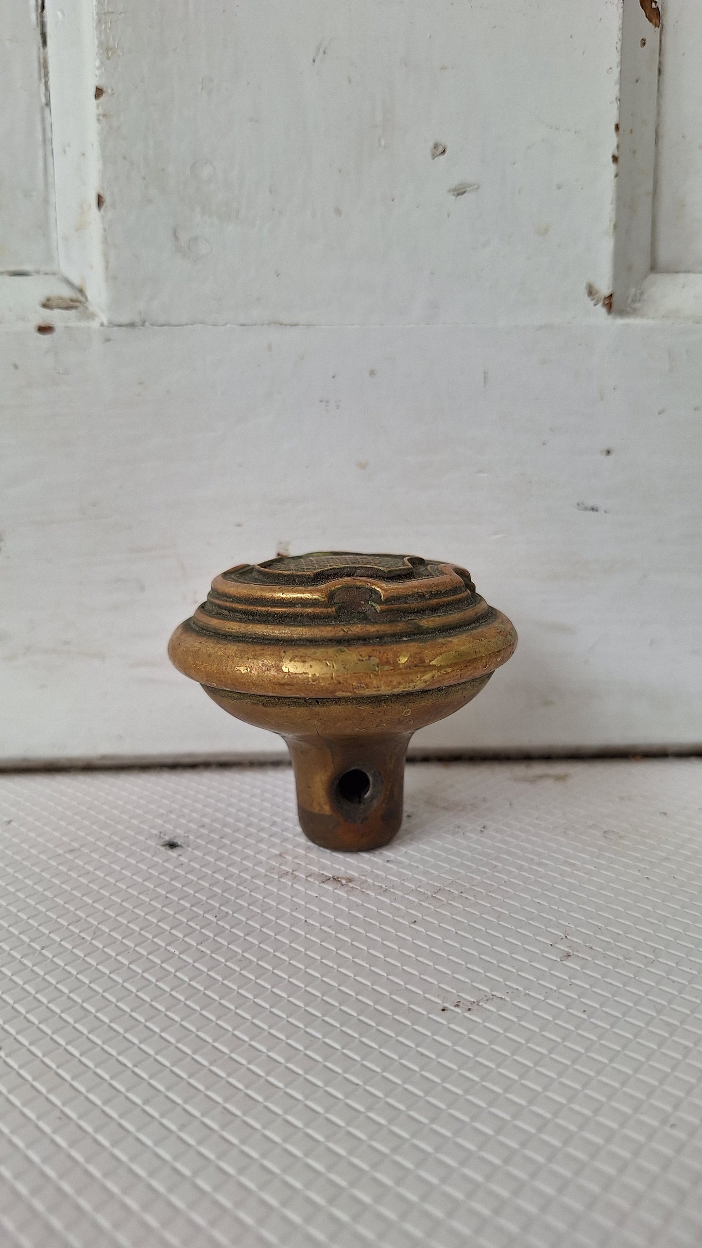 Racine Pattern Doorknob by Russell and Erwin, Antique 1900s Bronze Door Knob, Racine Design, Door Hardware 040514
