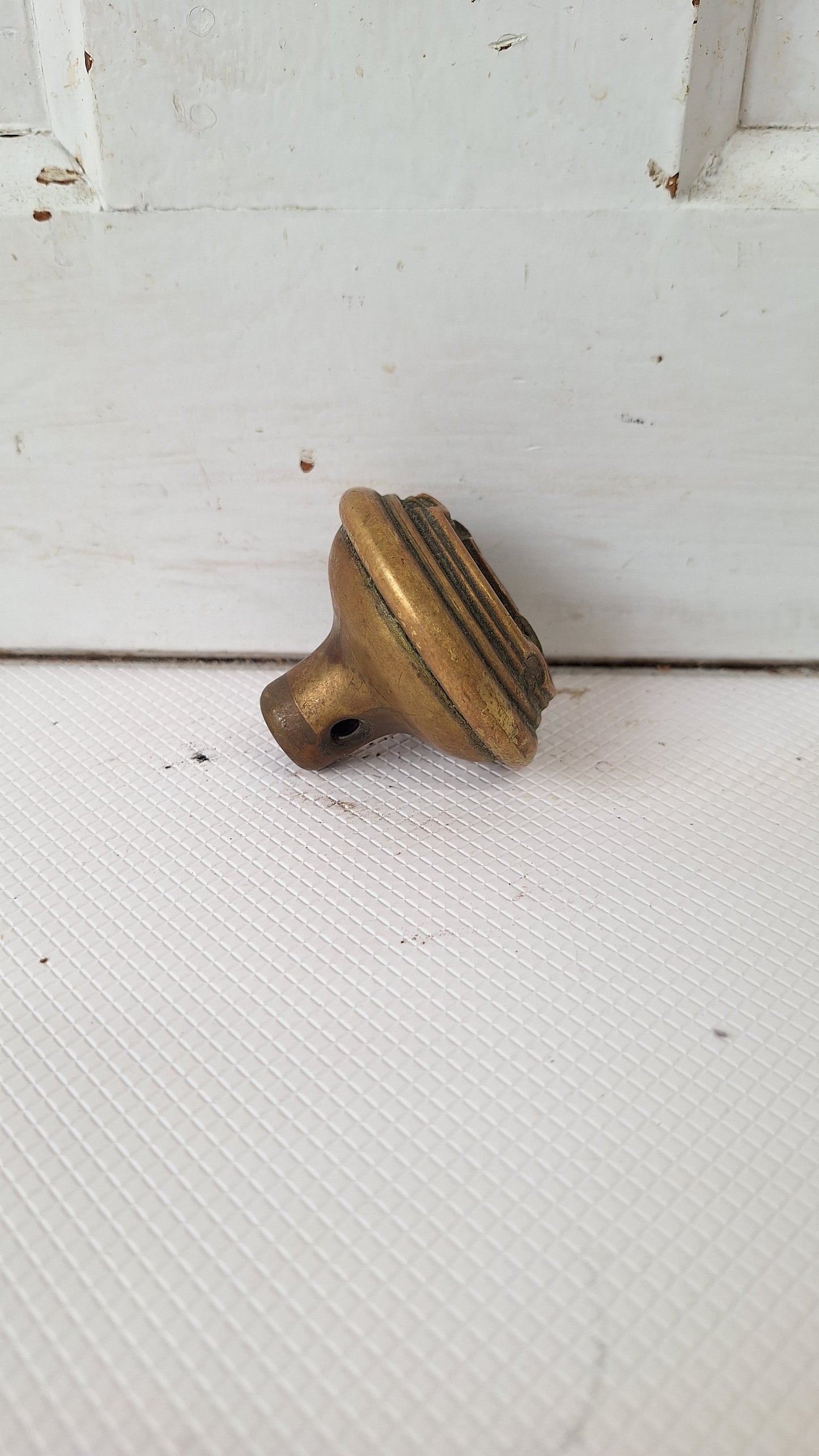 Racine Pattern Doorknob by Russell and Erwin, Antique 1900s Bronze Door Knob, Racine Design, Door Hardware 040514
