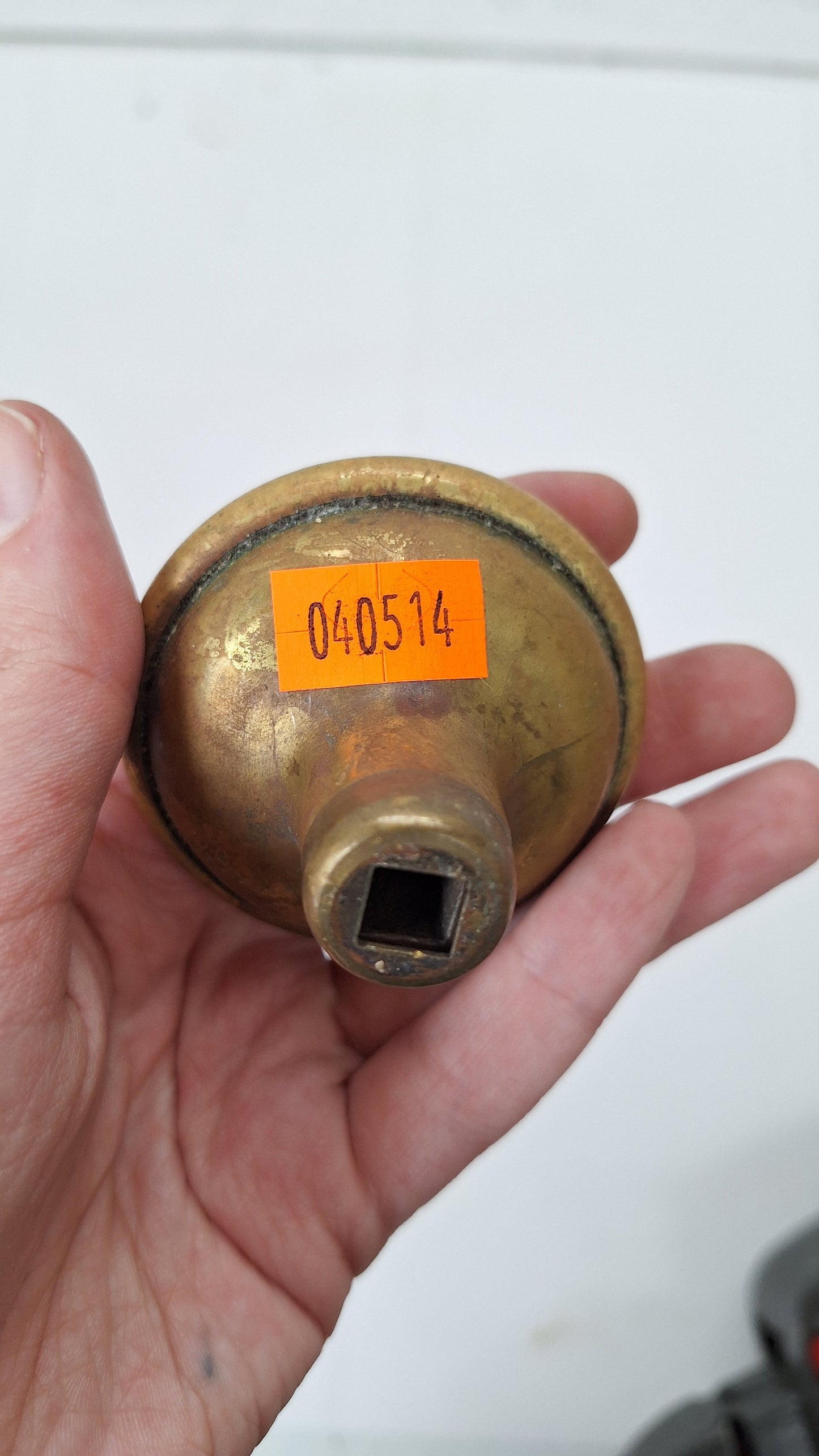 Racine Pattern Doorknob by Russell and Erwin, Antique 1900s Bronze Door Knob, Racine Design, Door Hardware 040514