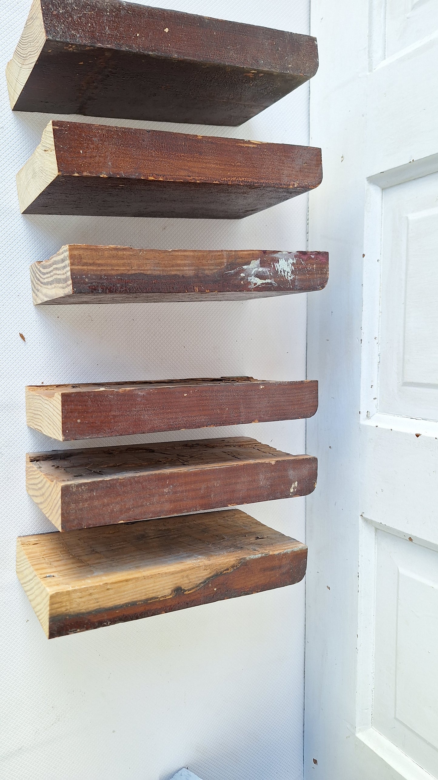 Six Matching Antique Plinth Blocks, Base Trim Corner Blocks #040705
