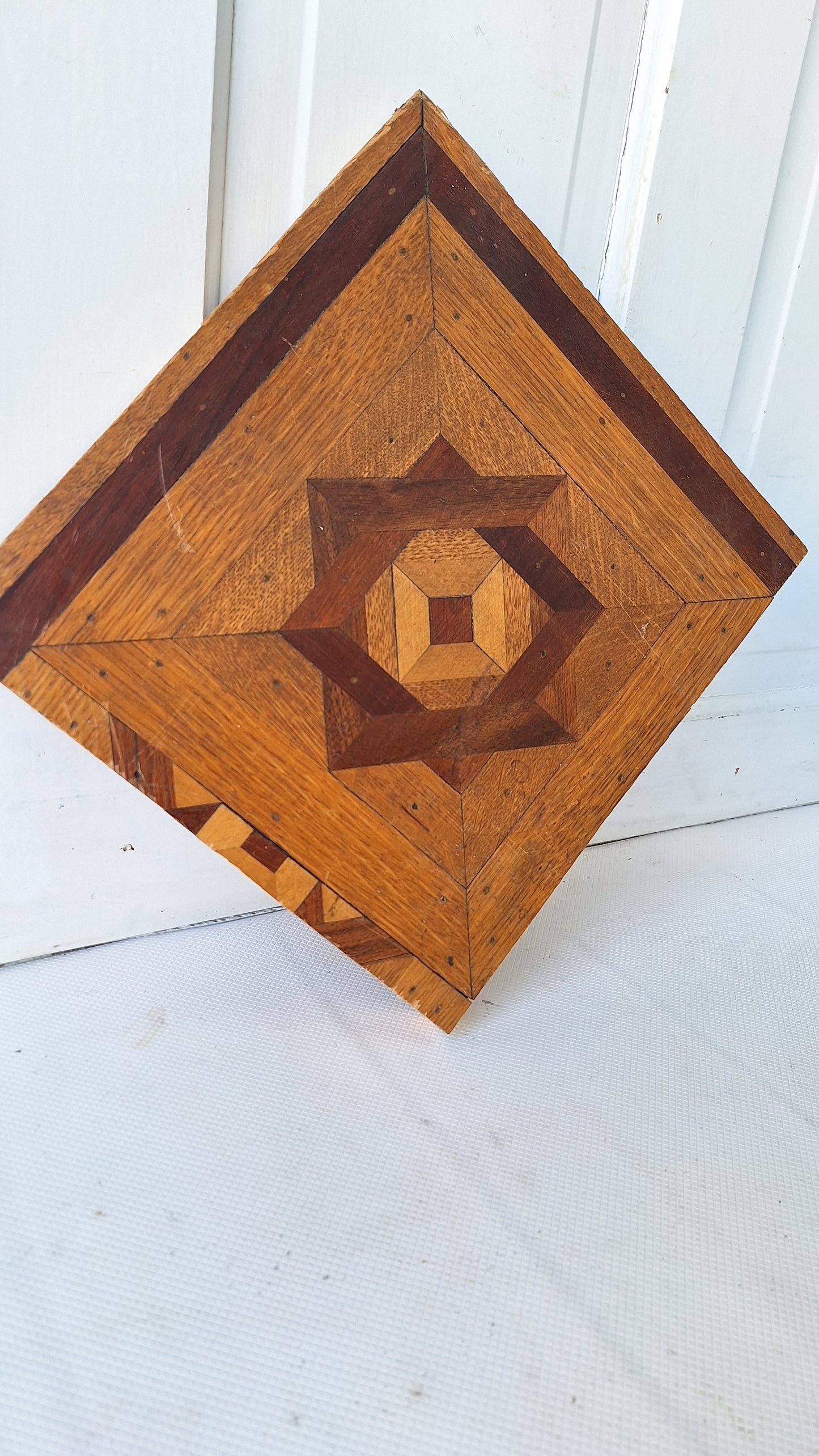 Inlaid Floor Section of Victorian Flooring, Wood Wall Art Mosaic 040708