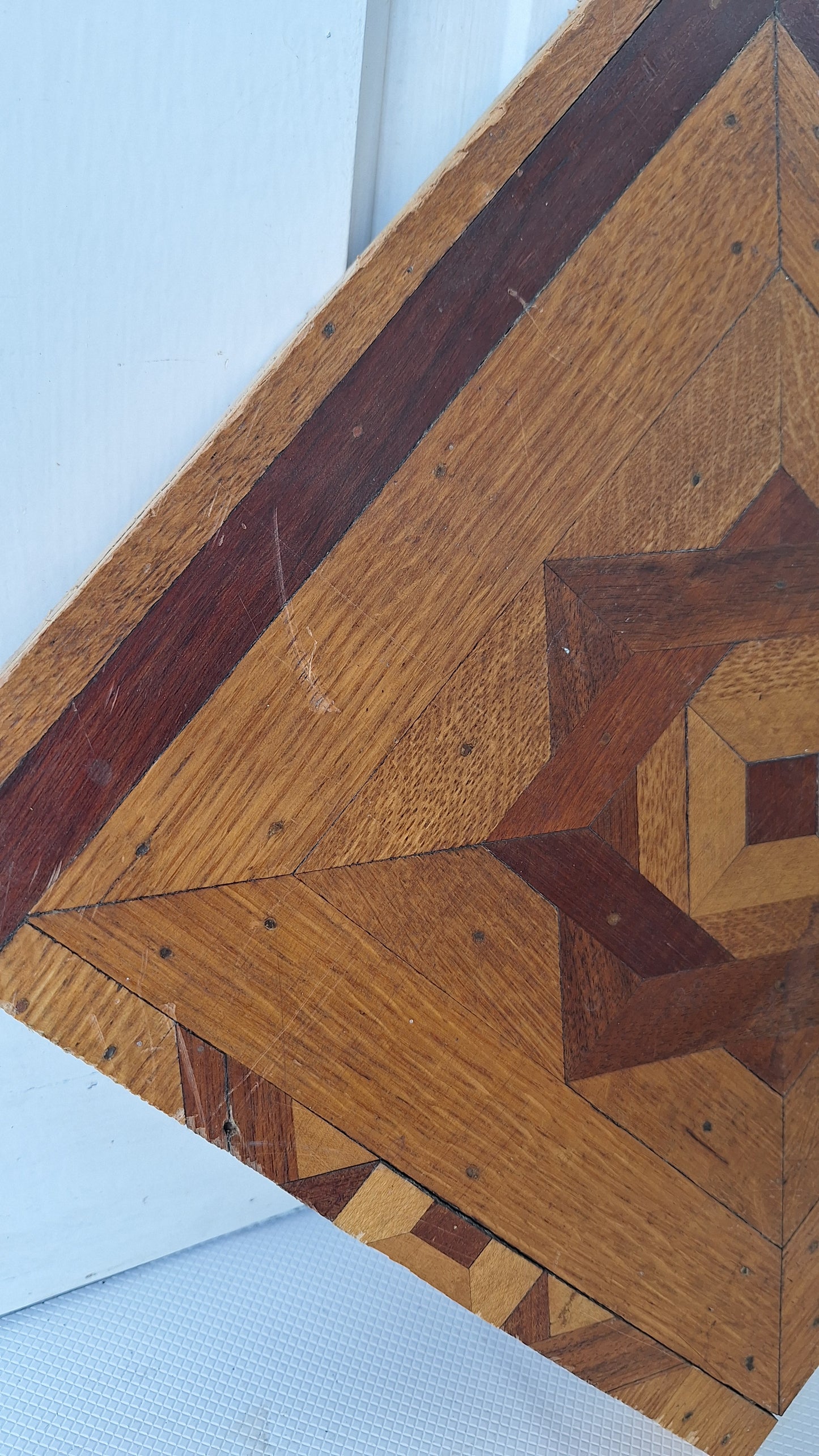 Inlaid Floor Section of Victorian Flooring, Wood Wall Art Mosaic 040708