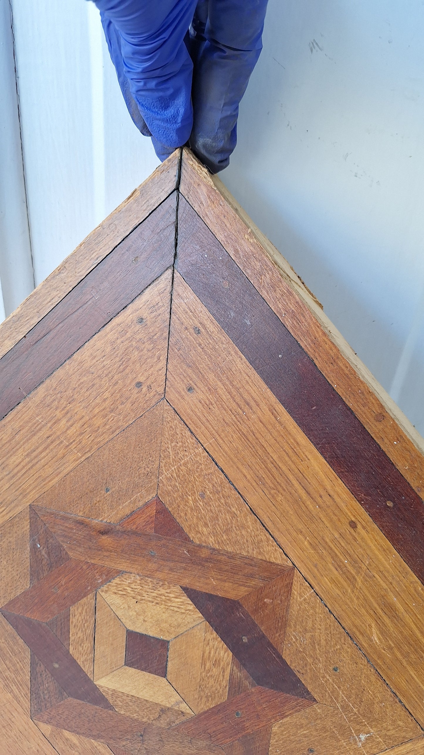 Inlaid Floor Section of Victorian Flooring, Wood Wall Art Mosaic 040708