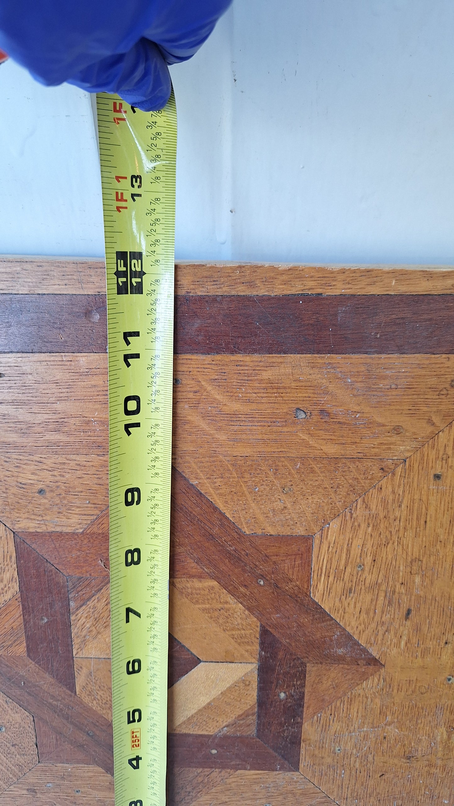 Antique Inlaid Floor Section of Victorian Flooring, Wood Wall Art Mosaic 040709