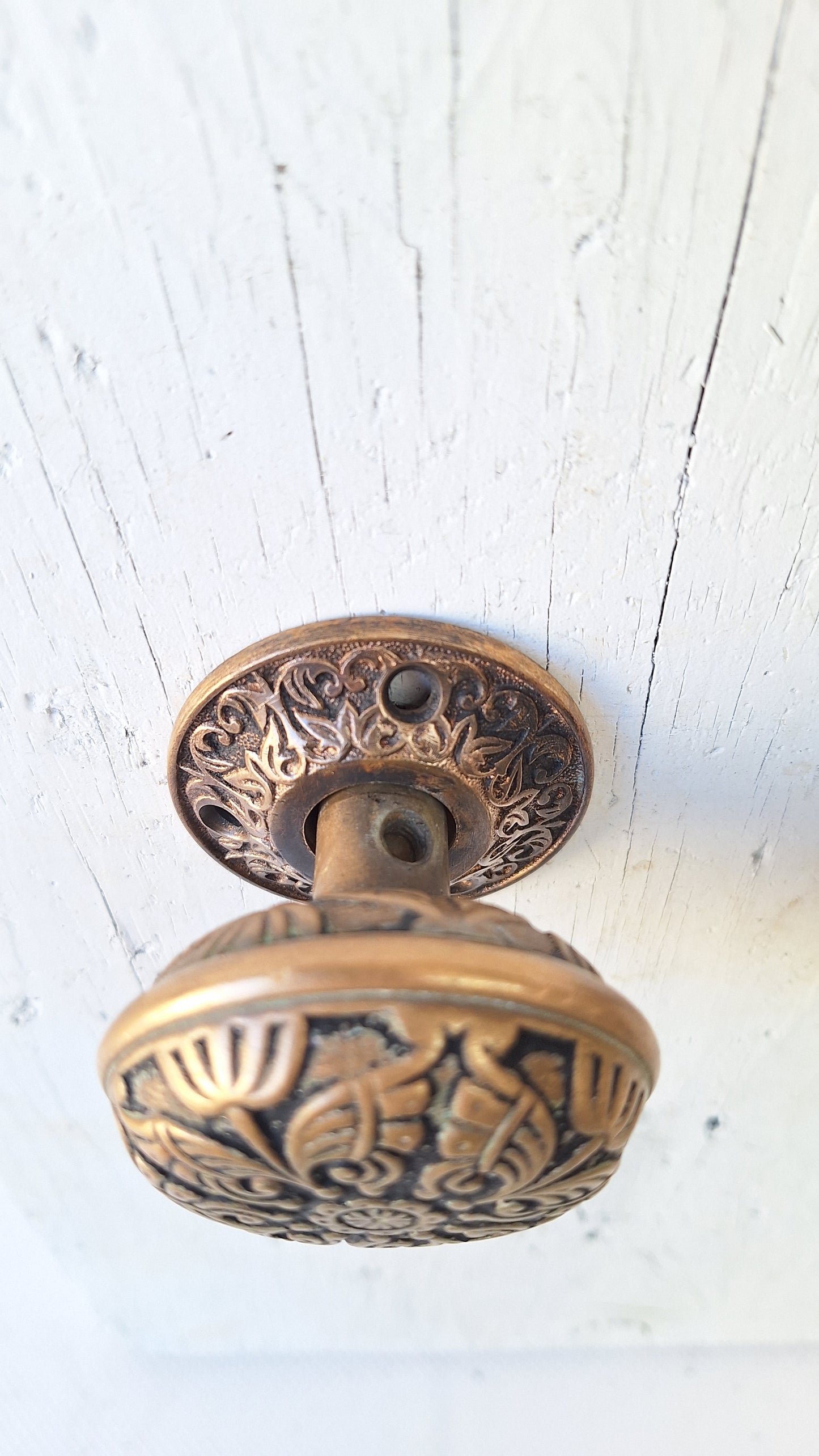 Antique Butterfly Doorknobs and Rosettes by Branford Hardware 1880, Victorian Butterfly Door Knobs 040801