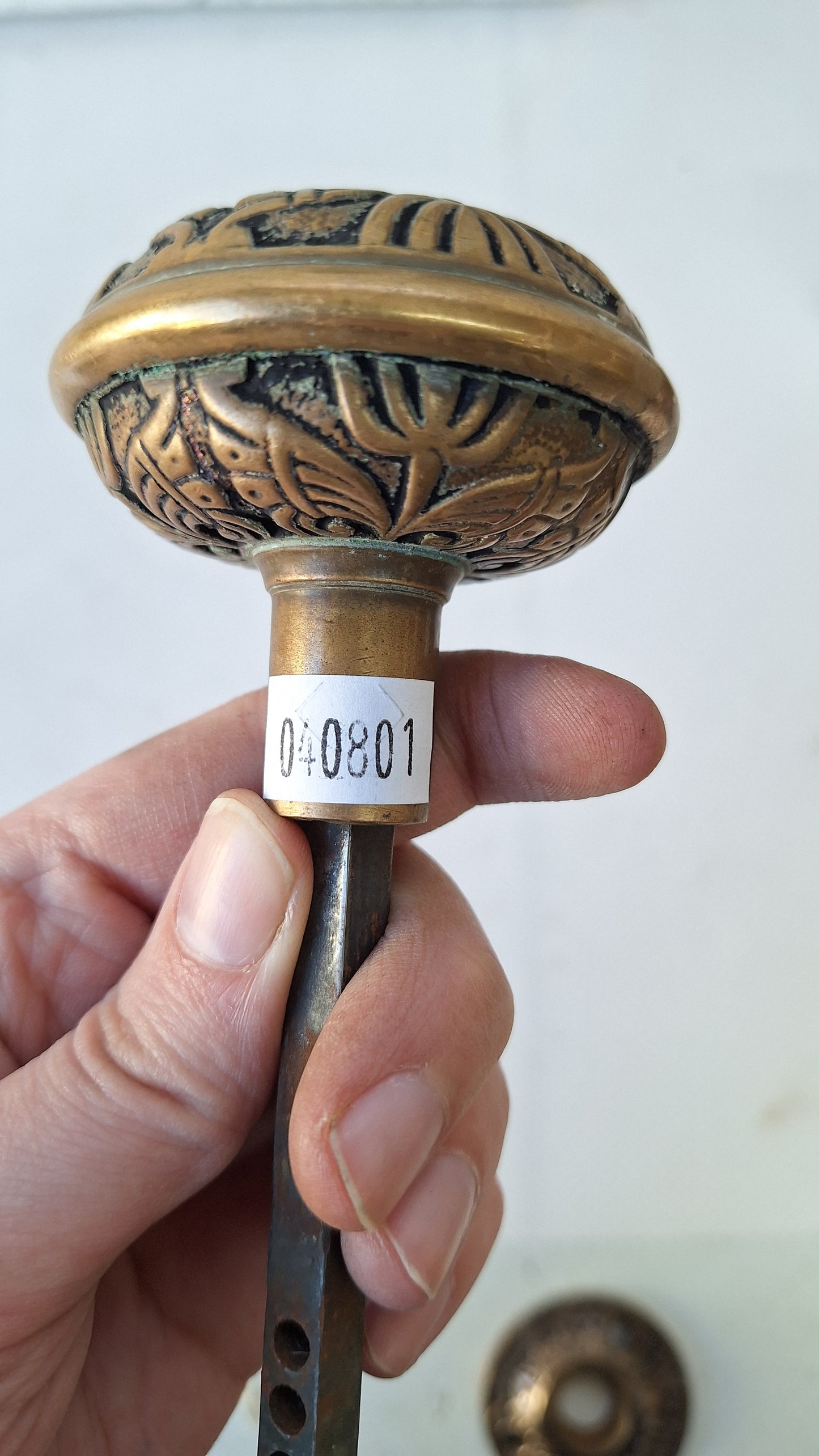 Antique Butterfly Doorknobs and Rosettes by Branford Hardware 1880, Victorian Butterfly Door Knobs 040801