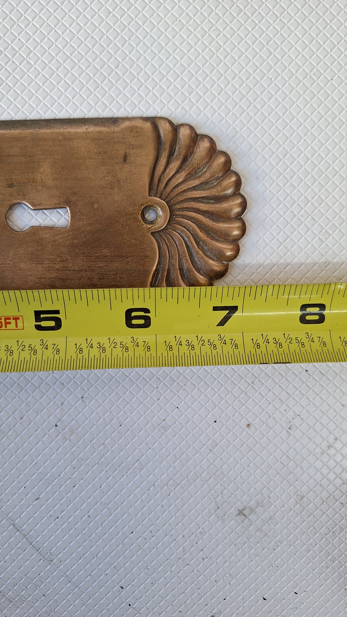 Fan Style Antique Brass Doorknobs and Backplates, Radial Design Knobs and Plates 040802