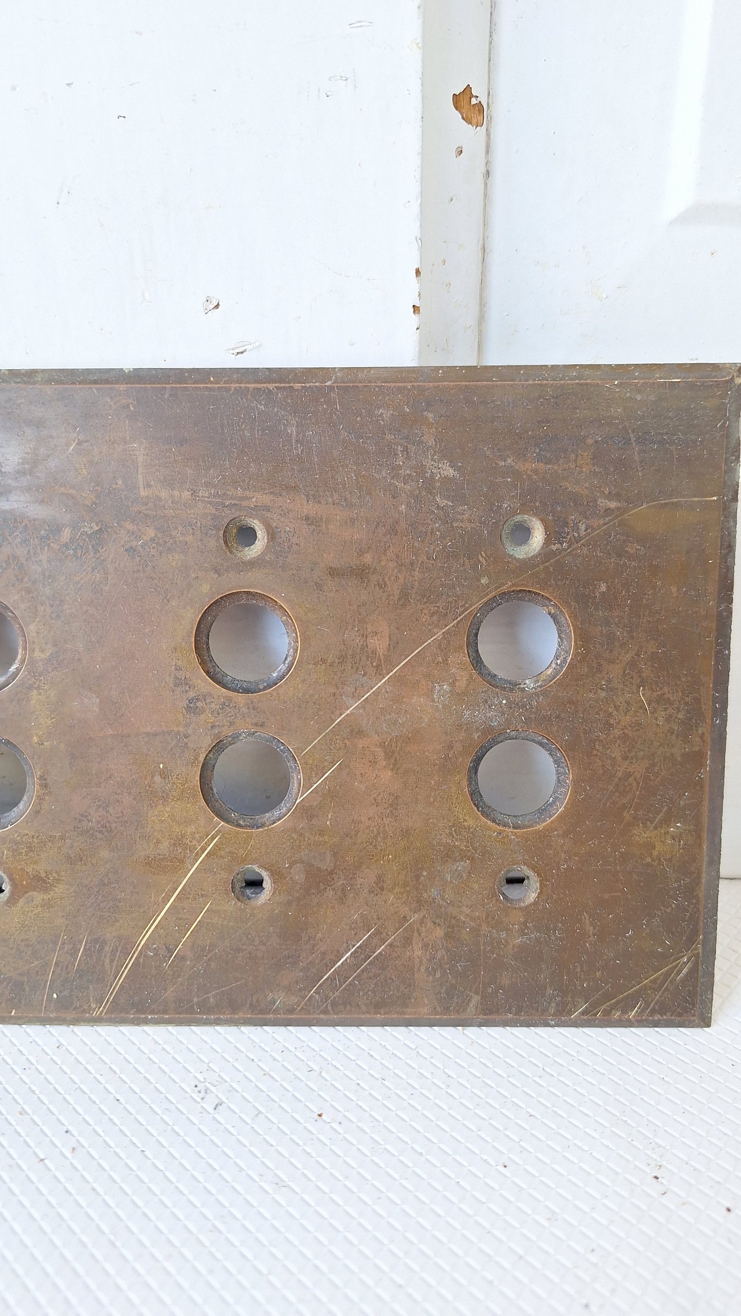 Four Switch Push Button Switch Plate, Brass Light Switchplate 040806