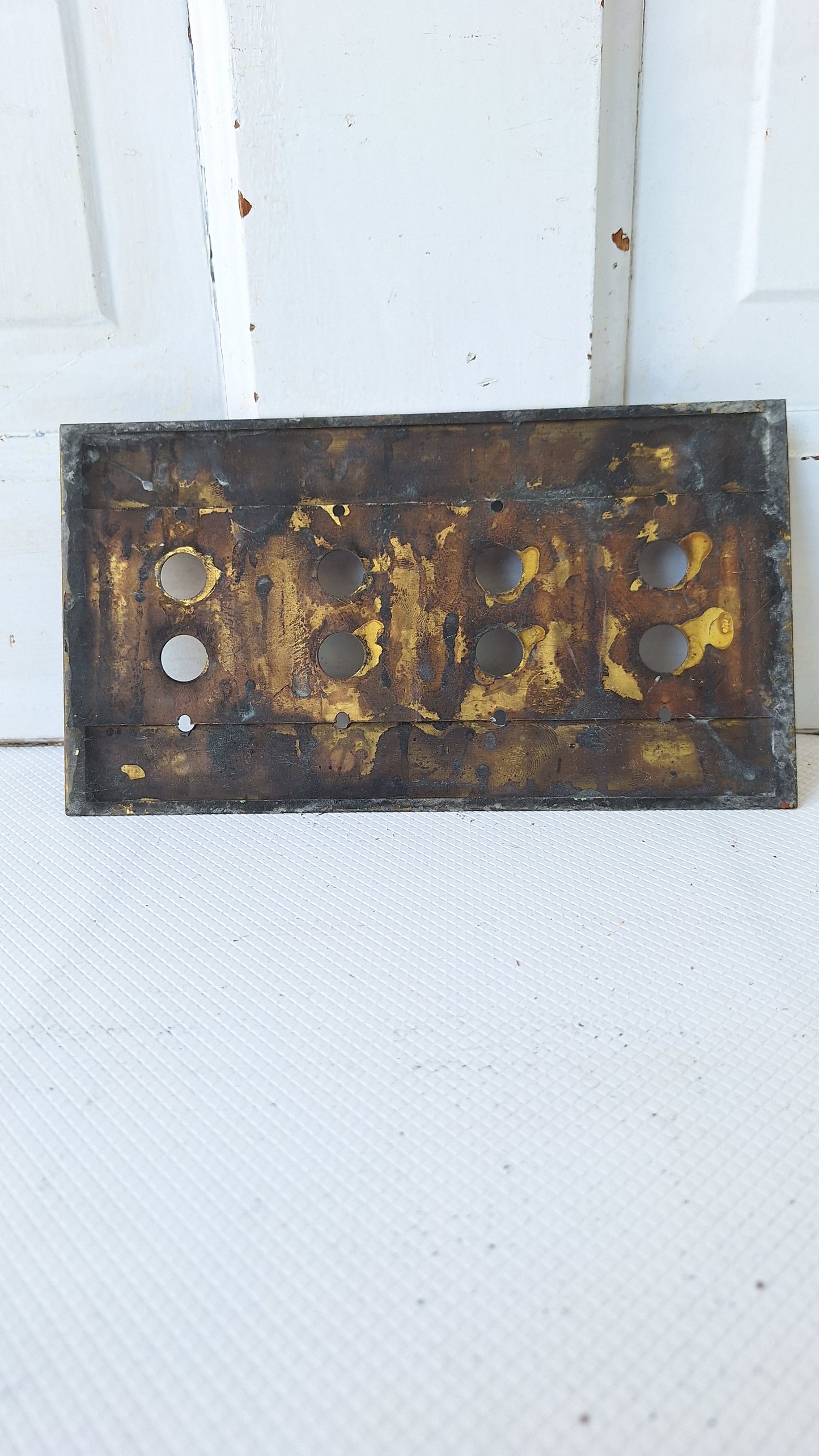 Four Switch Push Button Switch Plate, Brass Light Switchplate 040806