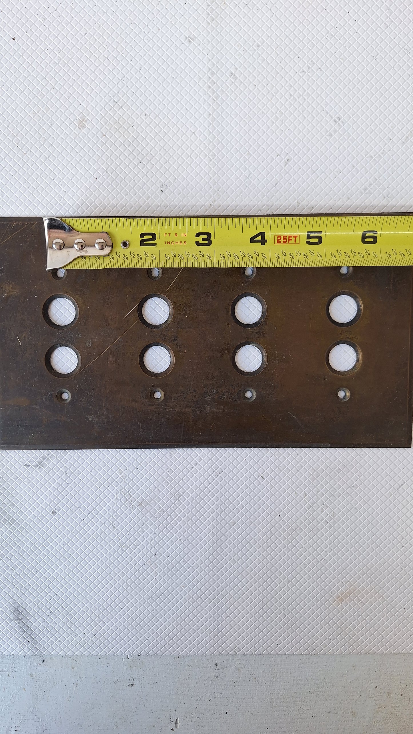 Four Switch Push Button Switch Plate, Brass Light Switchplate 040806