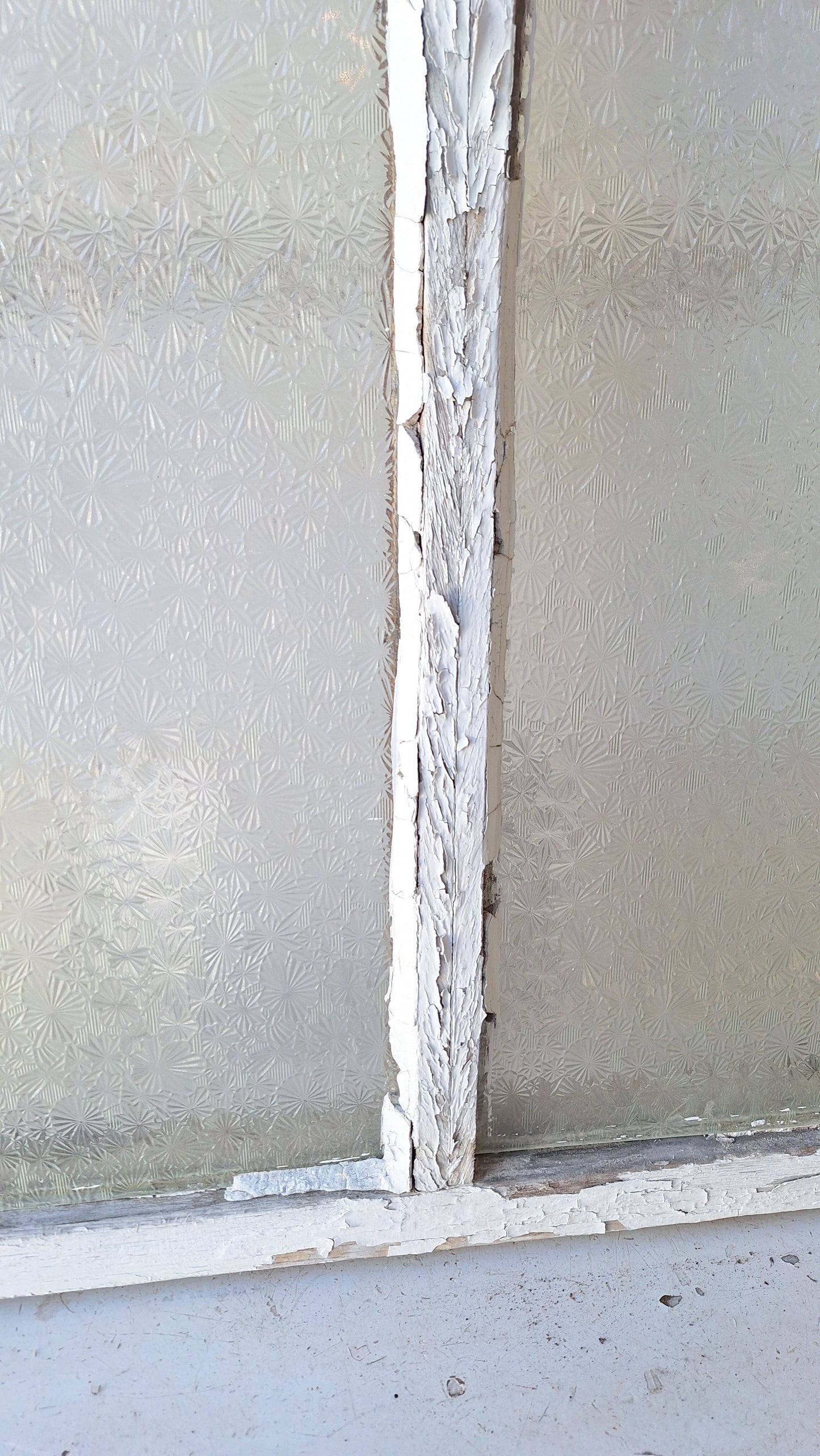 Gothic Arch Florentine Glass Window from Church, Antique Textured Glass Window, Antique Glass Window Architecture Salvage