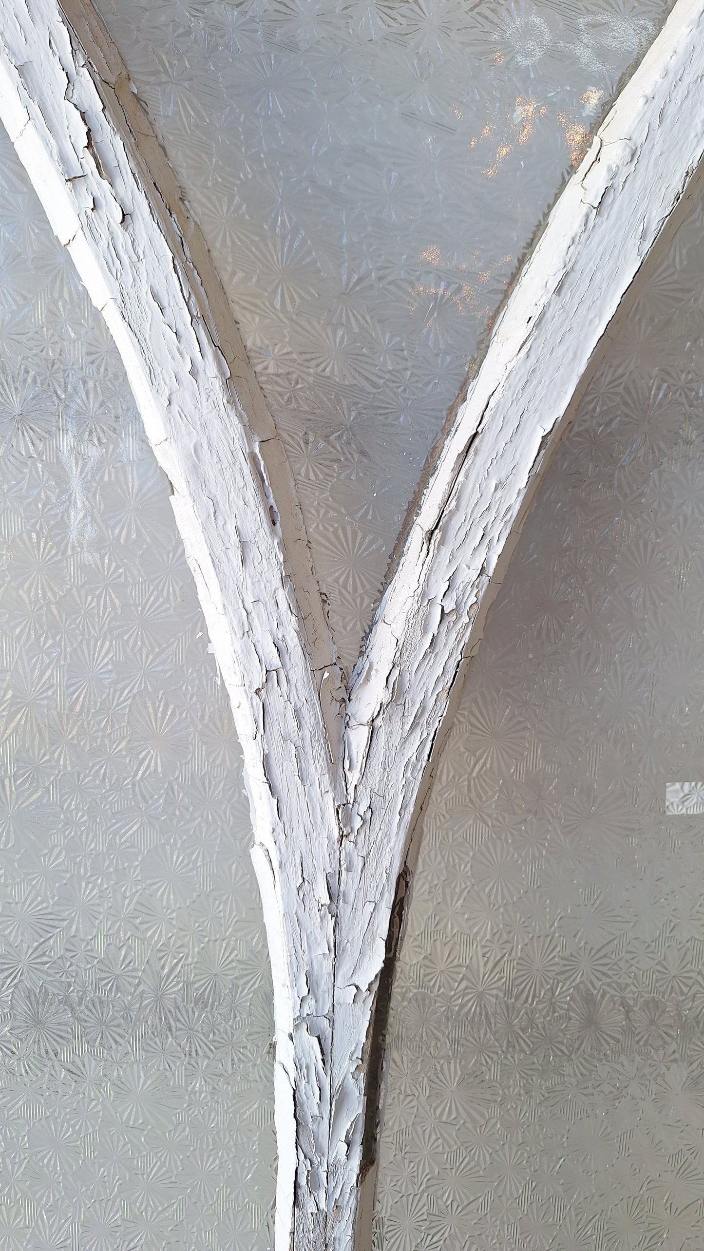 Gothic Arch Florentine Glass Window from Church, Antique Textured Glass Window, Antique Glass Window Architecture Salvage