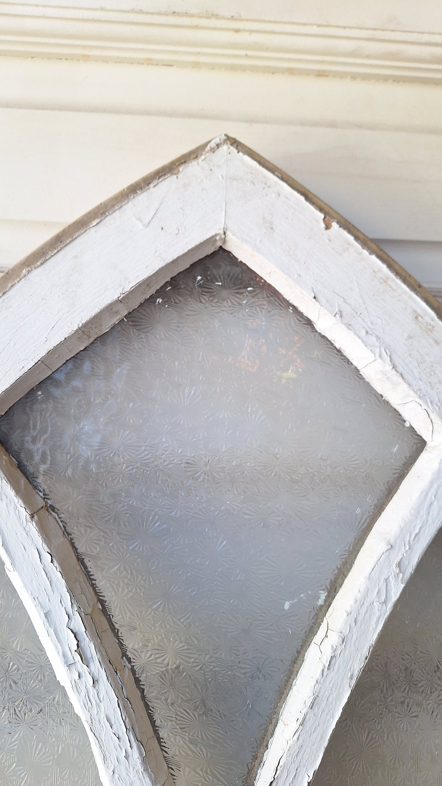 Gothic Arch Florentine Glass Window from Church, Antique Textured Glass Window, Antique Glass Window Architecture Salvage