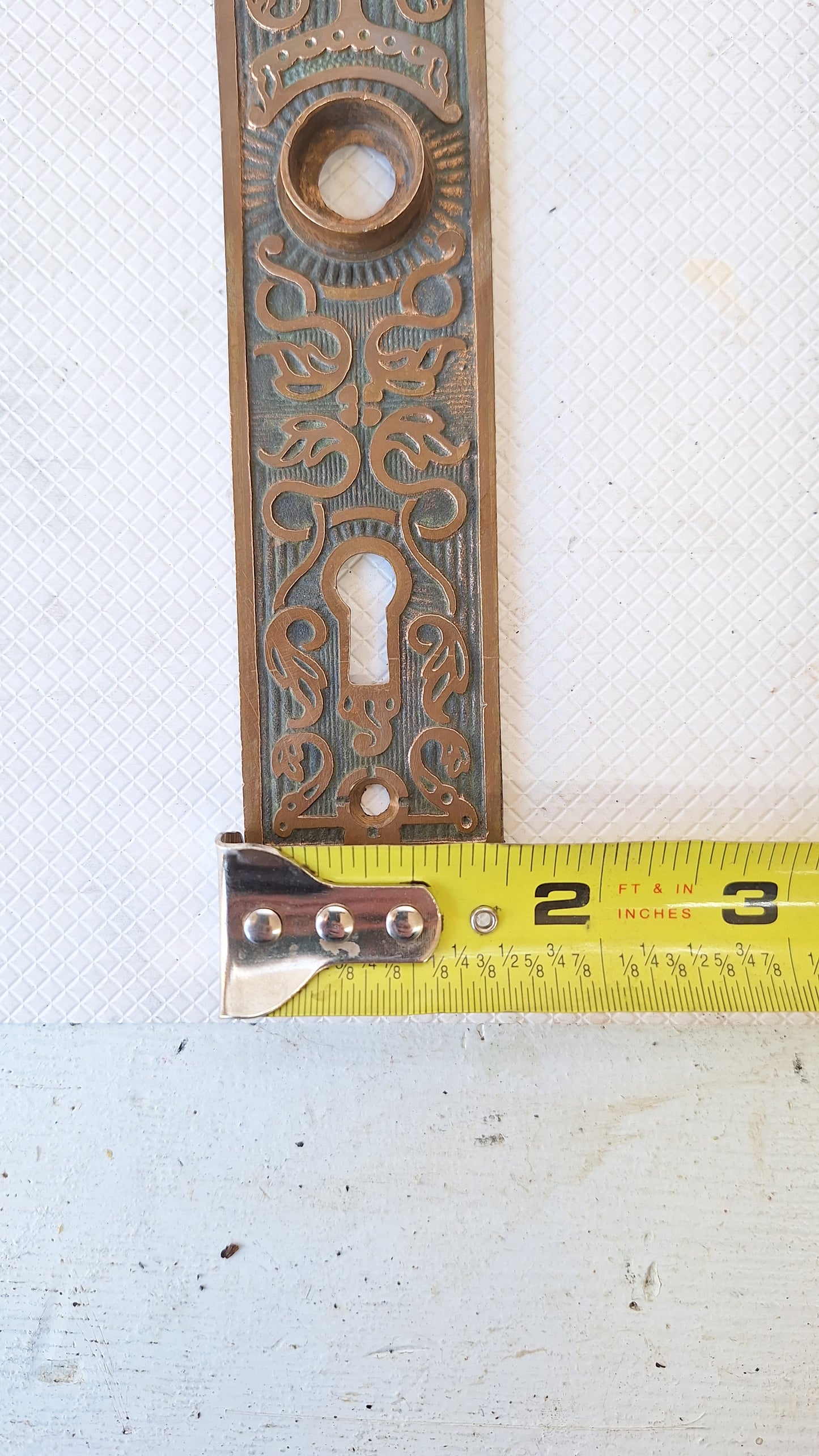 Black Porcelain Knob & Bronze Plate, Ceramic Doorknobs and Backplates Eastlake Design, Complete Victorian Door Hardware Set 041502