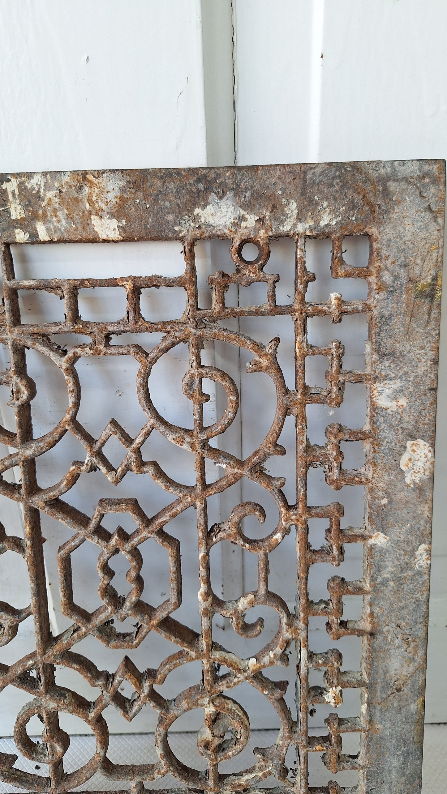 11 x 14" Vintage Cast Iron Grate, Scroll Pattern Antique Vent Cover, Architecture Salvage, Heating Grate, Cold Air Return 042406