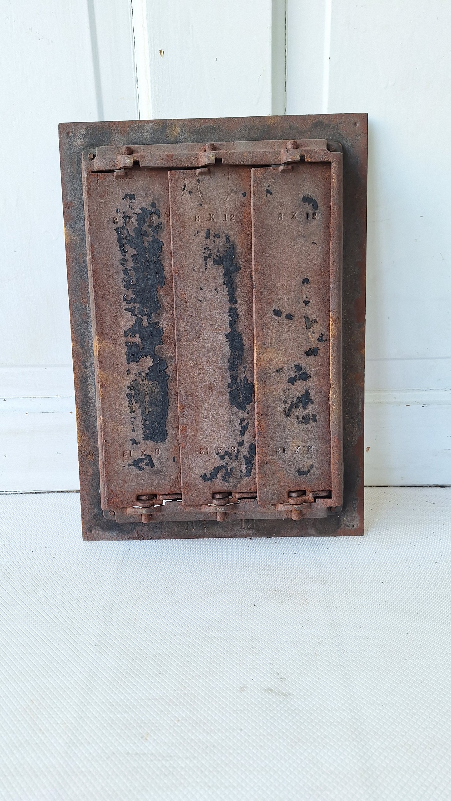10 x 14 Antique Cast Iron Vent Grate Cover, Working Vent Cover with Dampers, Heating Vent, Cast Iron Grate, Decorative Grate 042408