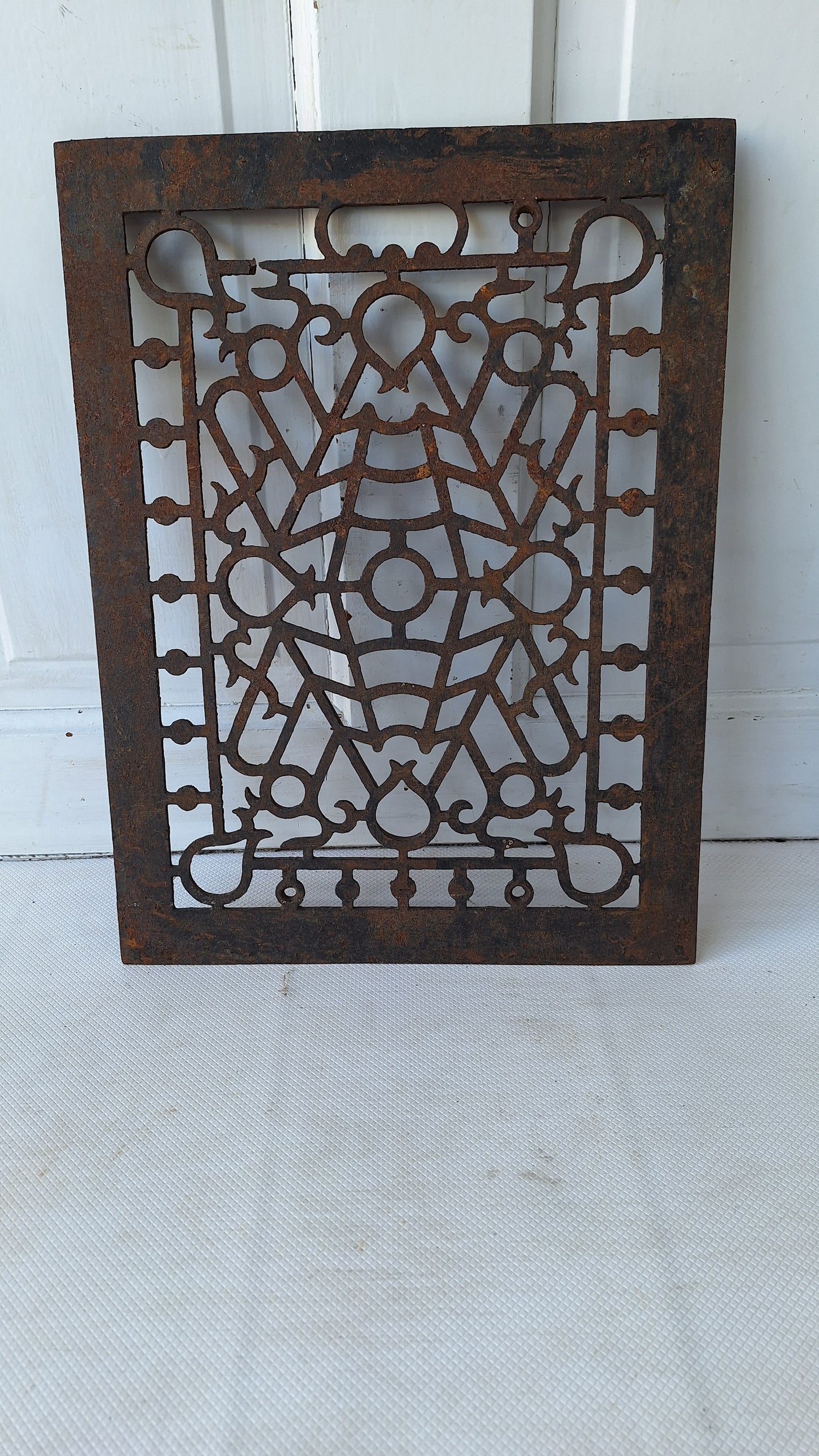 12 x 16 Iron Vent Grate Cover, Fancy Iron Antique Vent, Heating Vent, Cast Iron Grate, Decorative Grate 042409