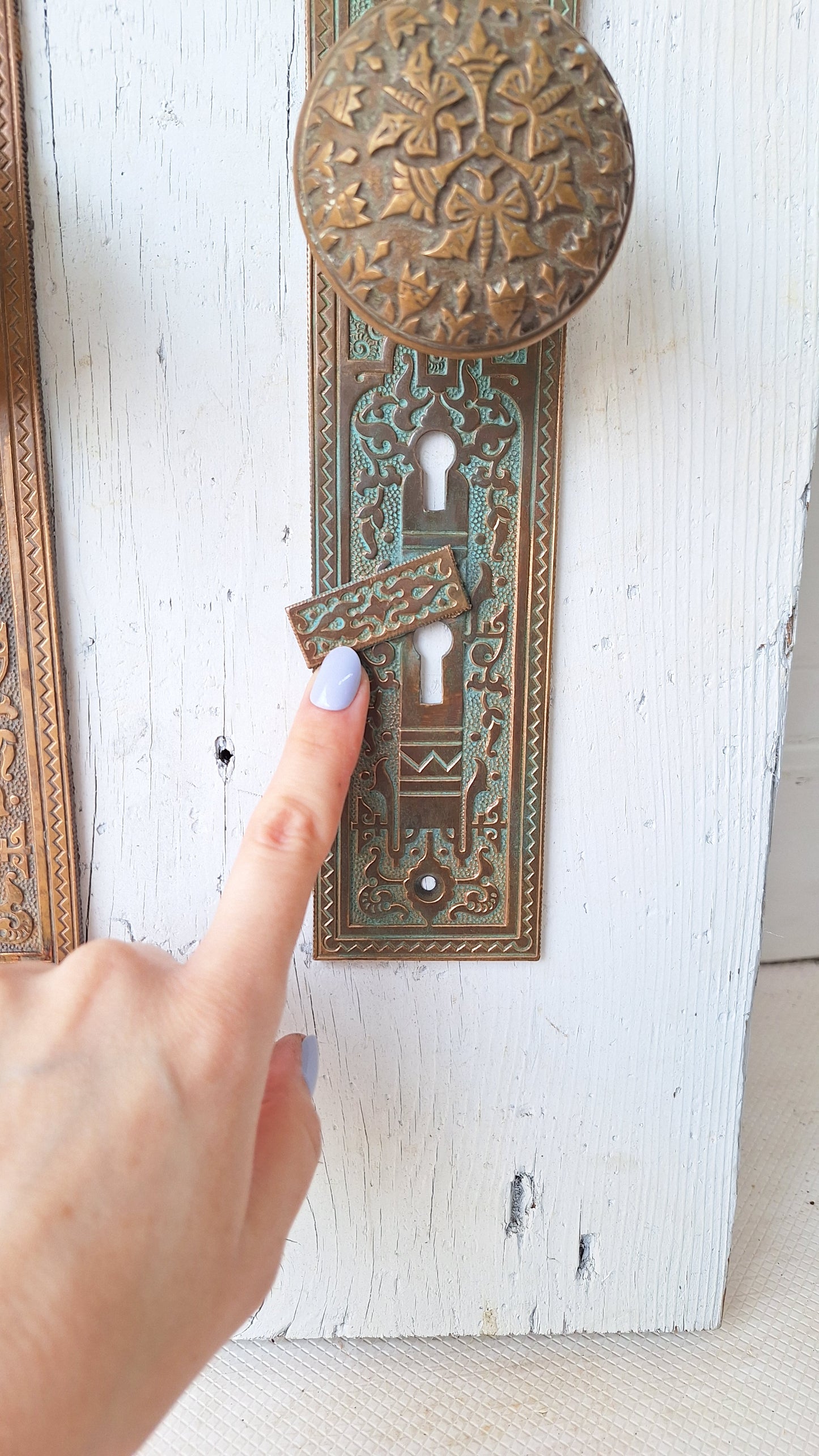 Butterfly Design Knobs and Bronze Plates Set, Entry Door Hardware Set, Antique Bronze Door Hardware 050305
