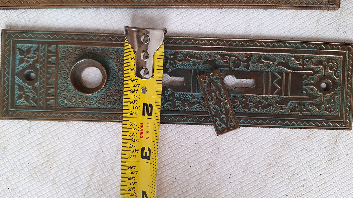 Butterfly Design Knobs and Bronze Plates Set, Entry Door Hardware Set, Antique Bronze Door Hardware 050305