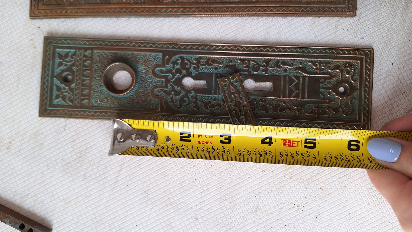 Butterfly Design Knobs and Bronze Plates Set, Entry Door Hardware Set, Antique Bronze Door Hardware 050305