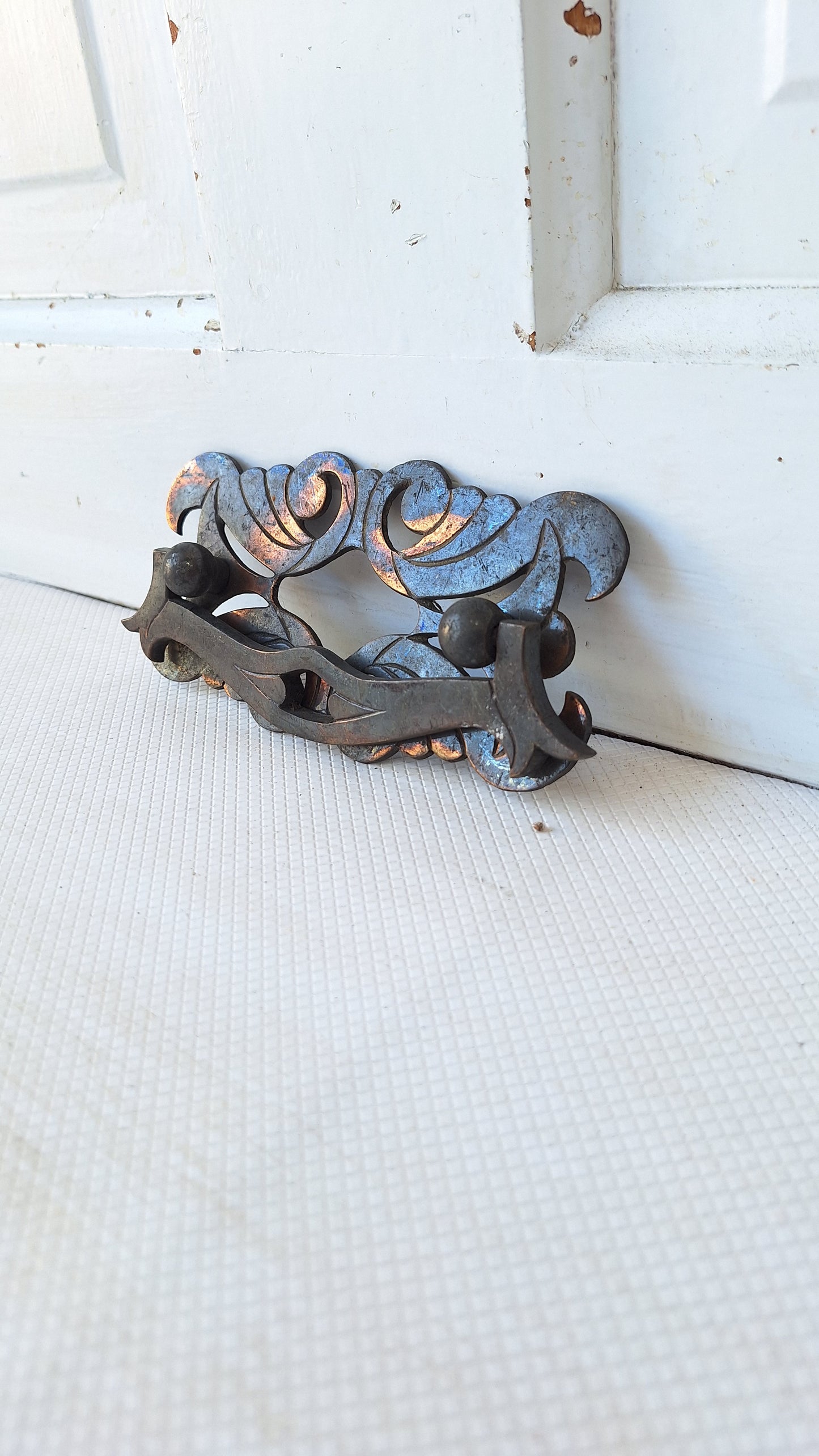 Three Victorian Cast Bronze Bin Pulls, Antique Drawer Handle, Vintage Drawer Pulls, Ornate Hardware, Iron Drawer Pull, Antique Handle