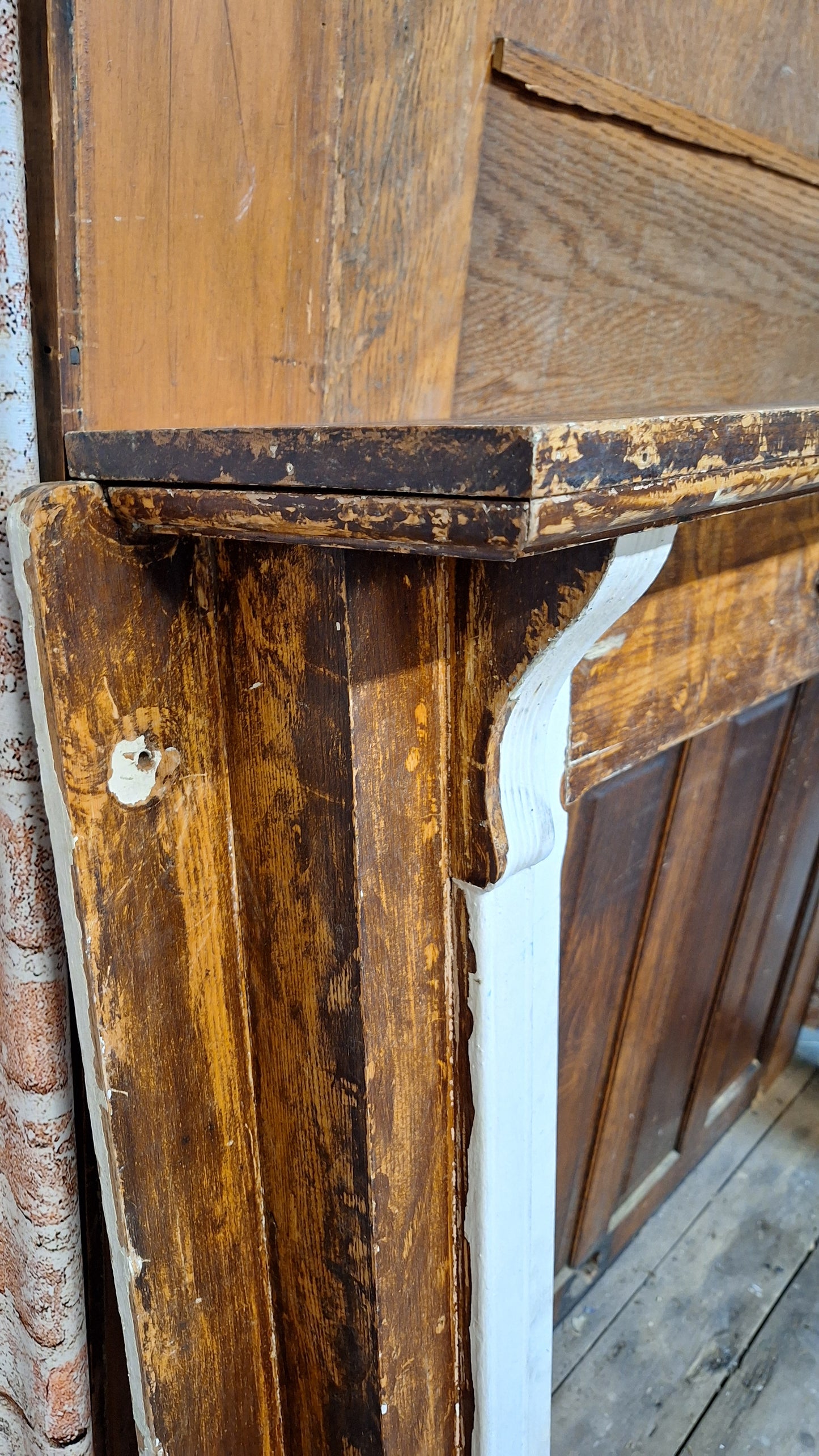 Mantle With Carvings, Antique Wood Fireplace Mantel, Carved Wood Mantel