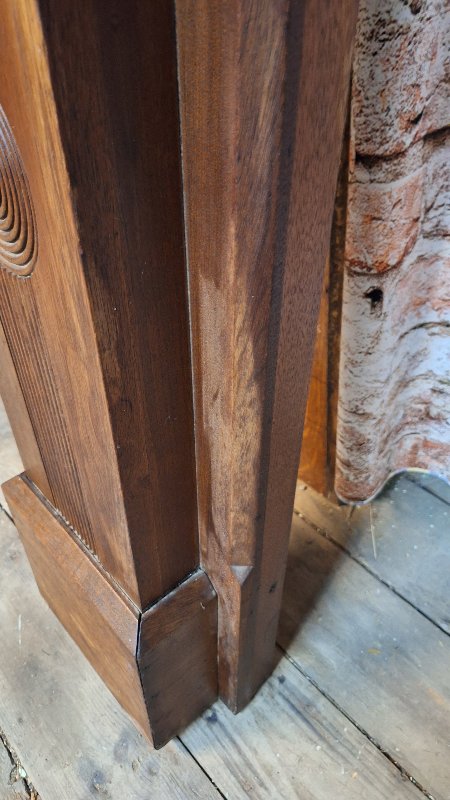 Carved Wood Antique Fireplace Mantle with Tiles, Eastlake Style Fireplace Wood Mantel, Architecture Salvage, Wood Fireplace 052001