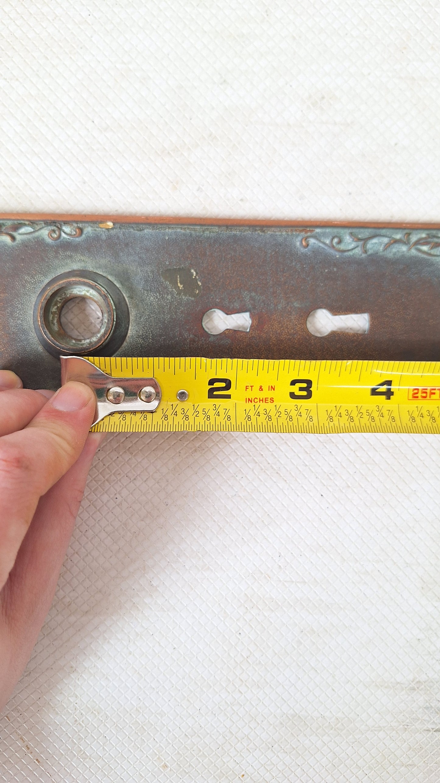 Large Lorraine Pattern Backplate with Two Keyhole, Ornate Entry Size Door Plate, Bronze Hardware, Door Backplate Architecture Salvage 052903